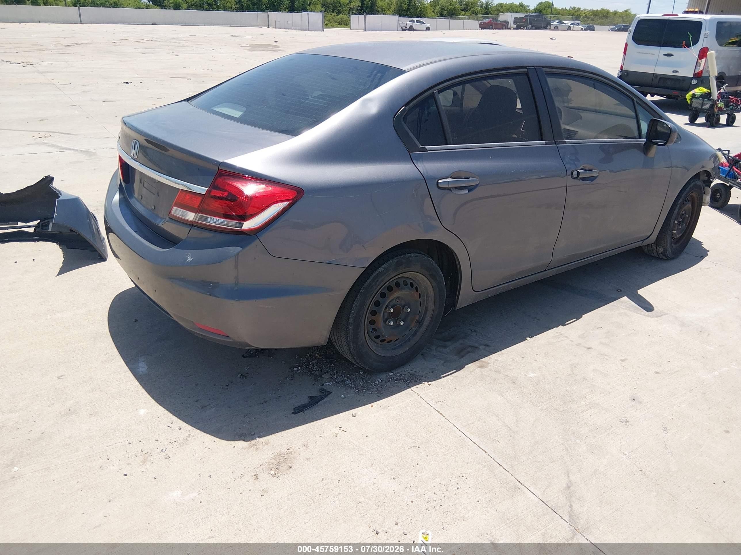 2014 Honda Civic Lx Gray vin: 19XFB2F51EE204758