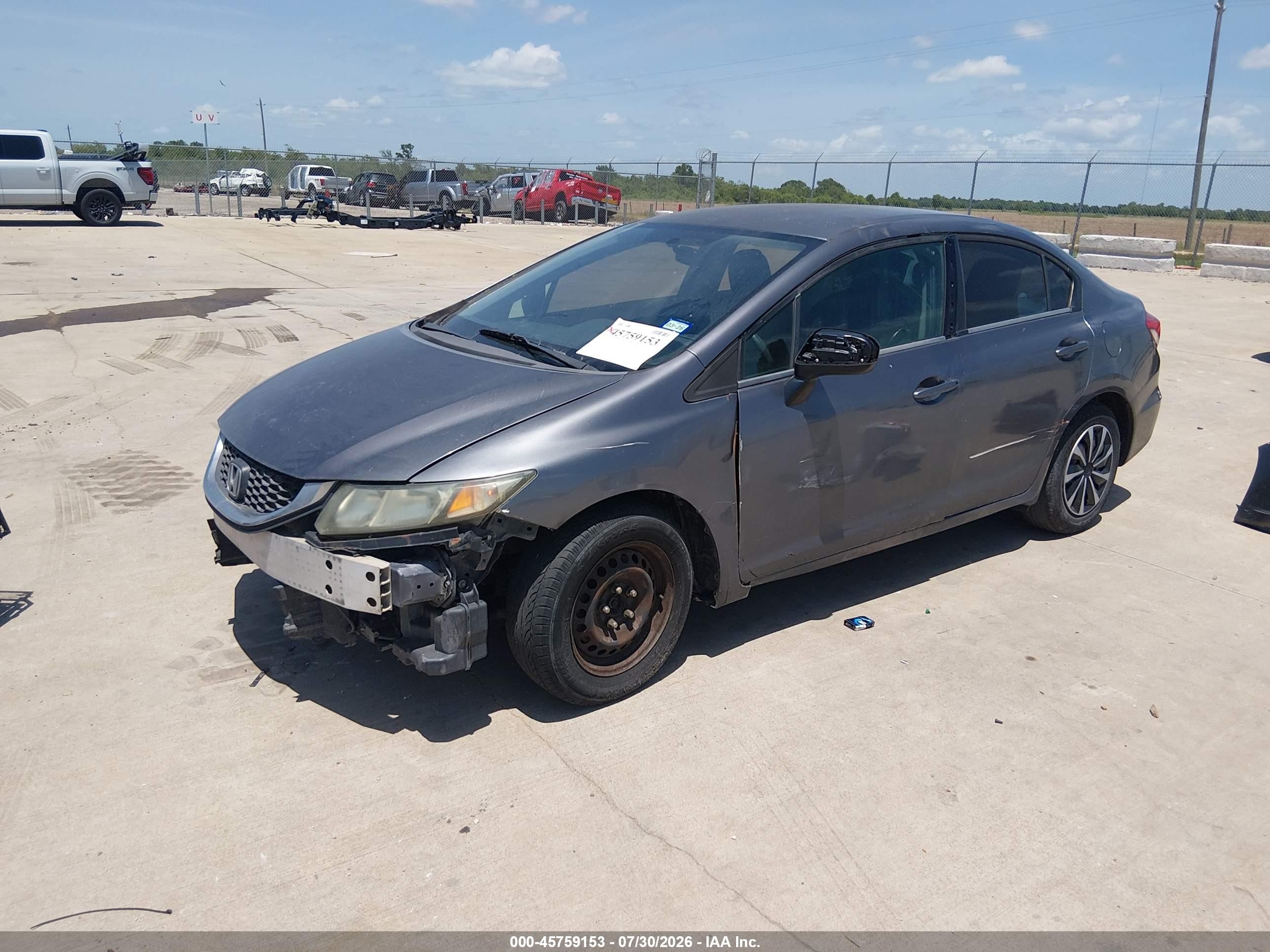 2014 Honda Civic Lx Gray vin: 19XFB2F51EE204758