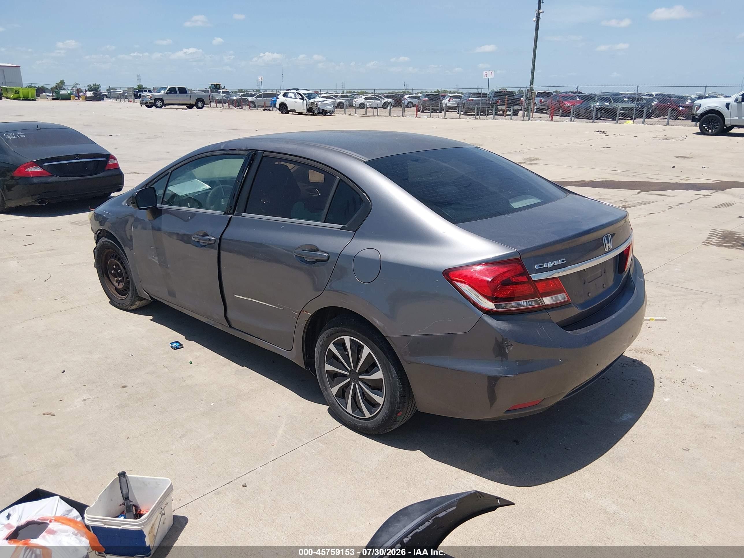 2014 Honda Civic Lx Gray vin: 19XFB2F51EE204758