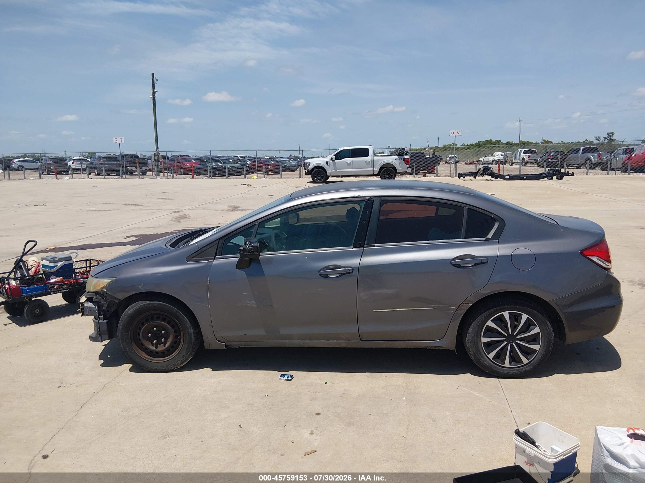2014 Honda Civic Lx Gray vin: 19XFB2F51EE204758