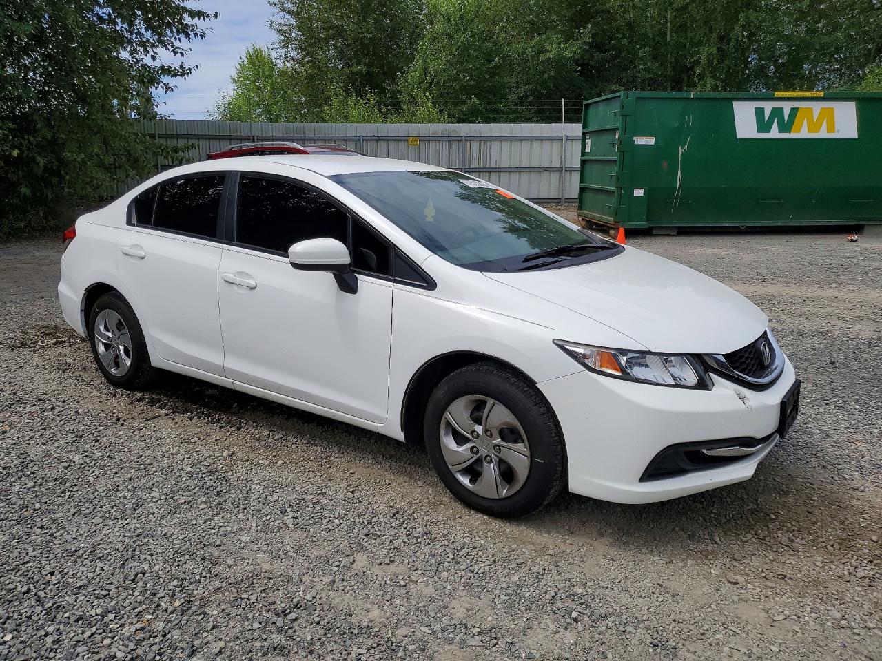2014 Honda Civic Lx White vin: 19XFB2F51EE204968