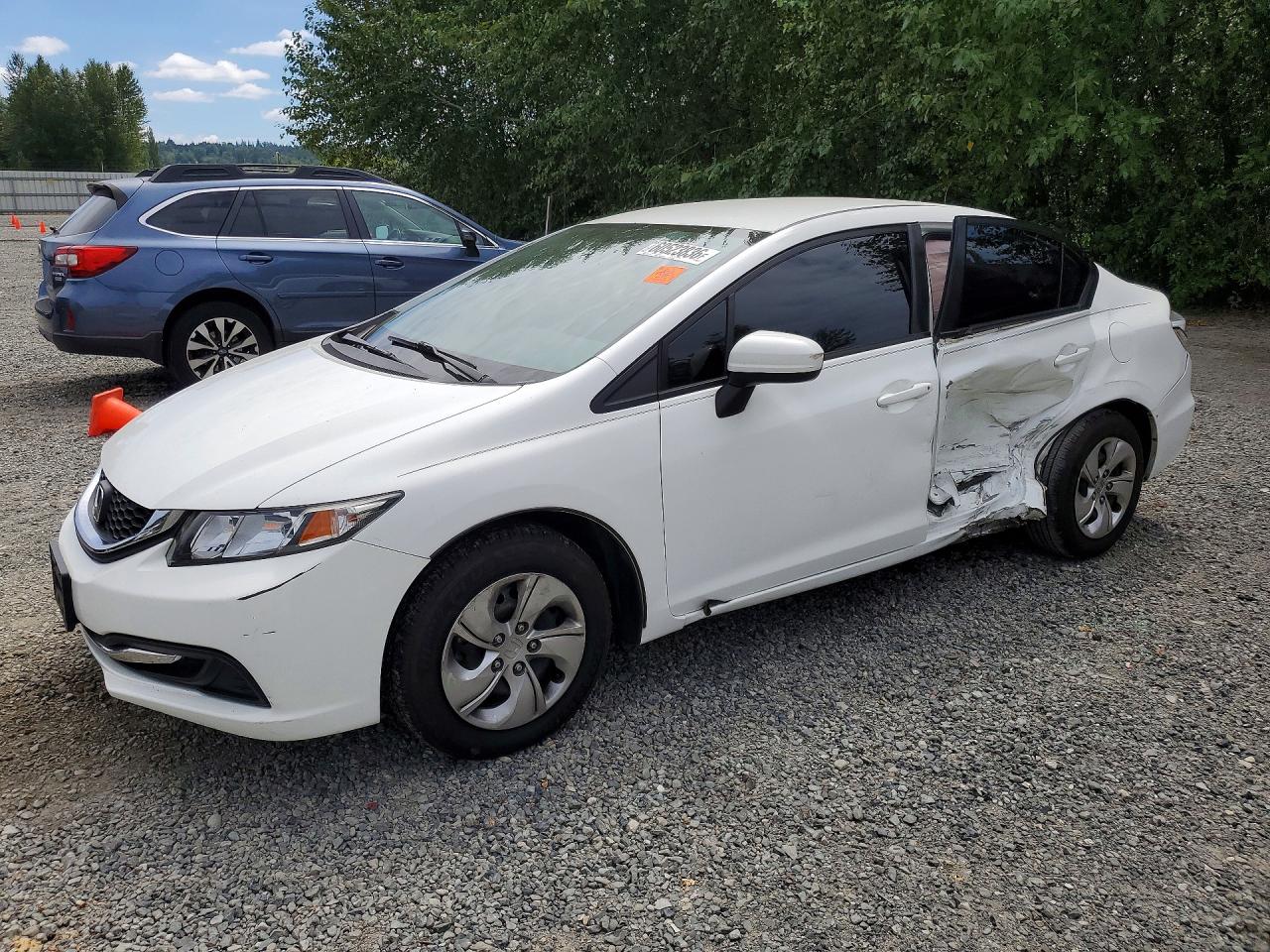 2014 Honda Civic Lx White vin: 19XFB2F51EE204968