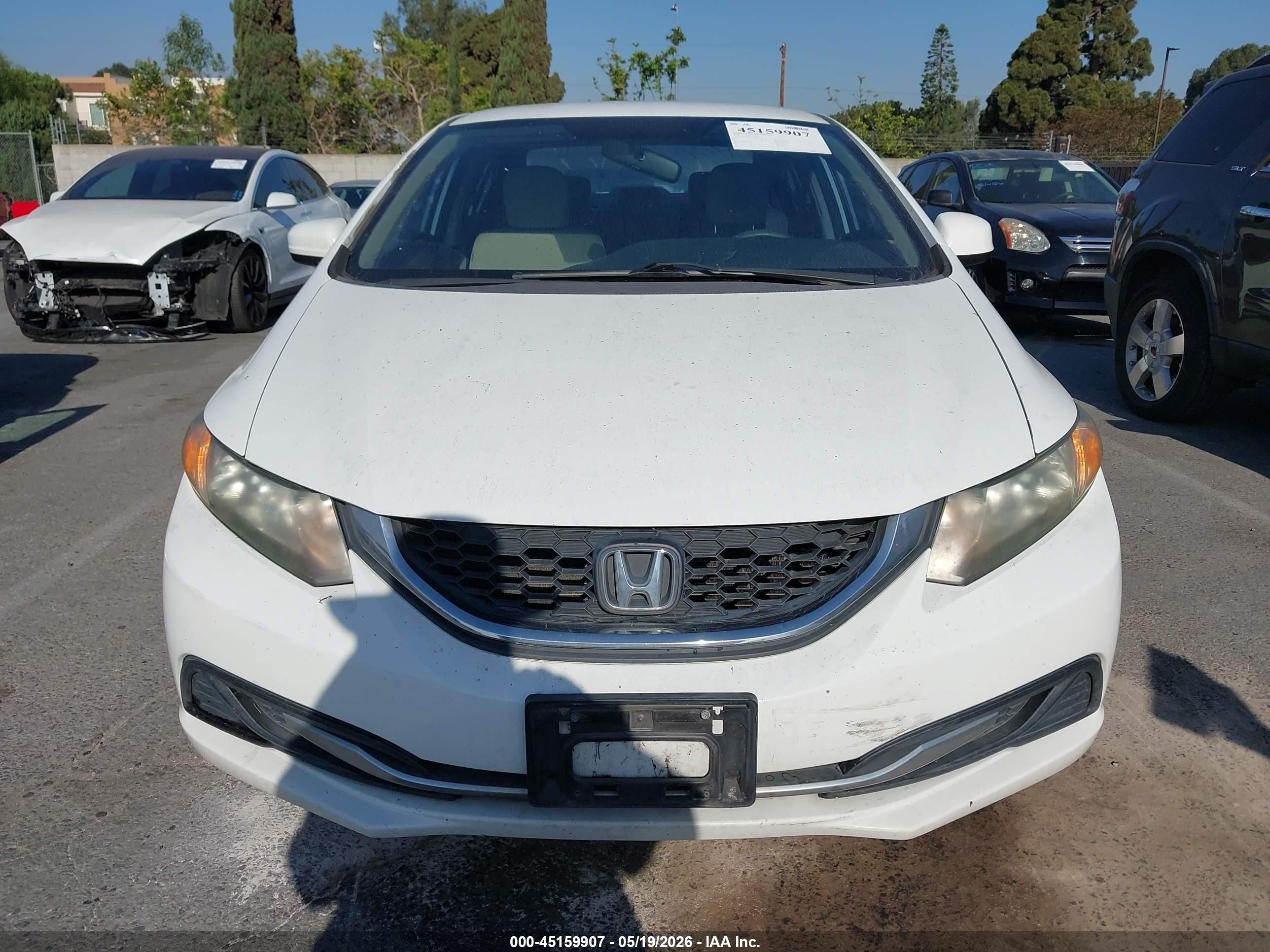 2014 Honda Civic Lx White vin: 19XFB2F51EE205828