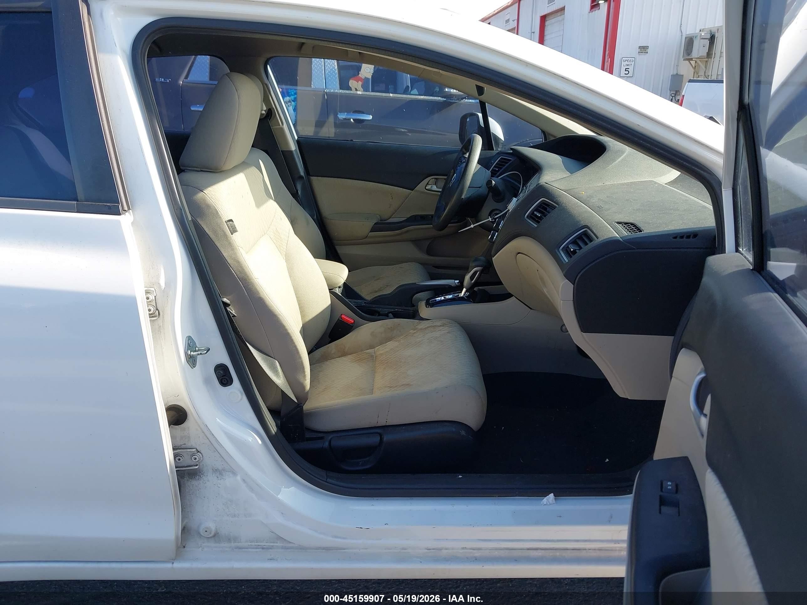 2014 Honda Civic Lx White vin: 19XFB2F51EE205828