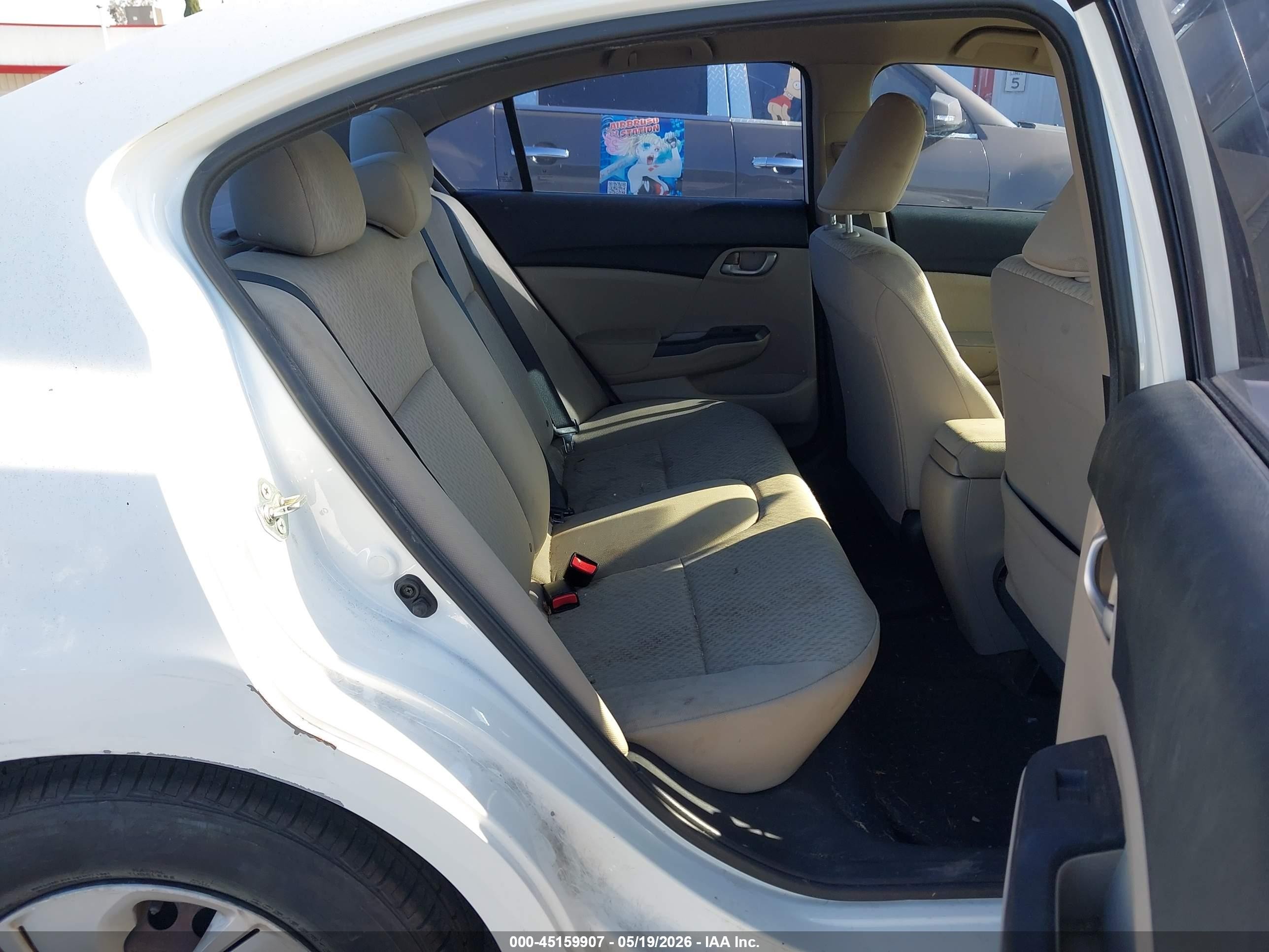 2014 Honda Civic Lx White vin: 19XFB2F51EE205828