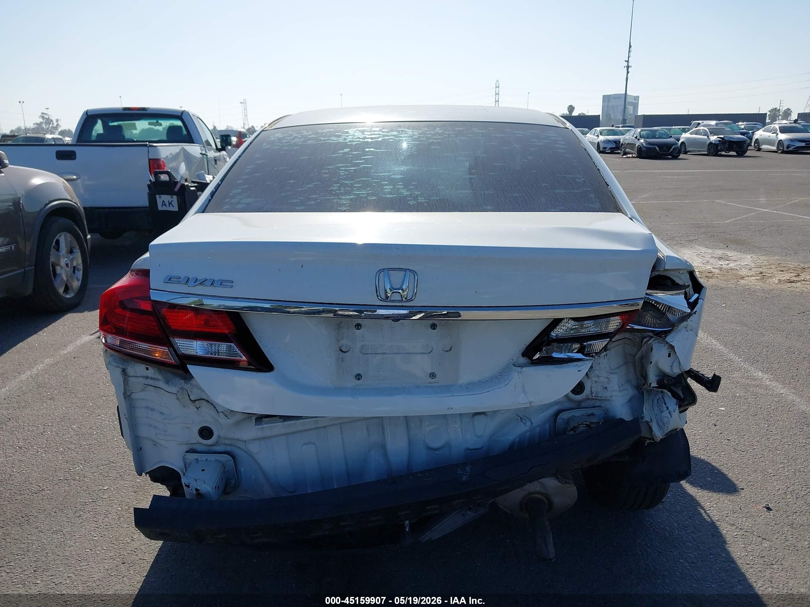 2014 Honda Civic Lx White vin: 19XFB2F51EE205828