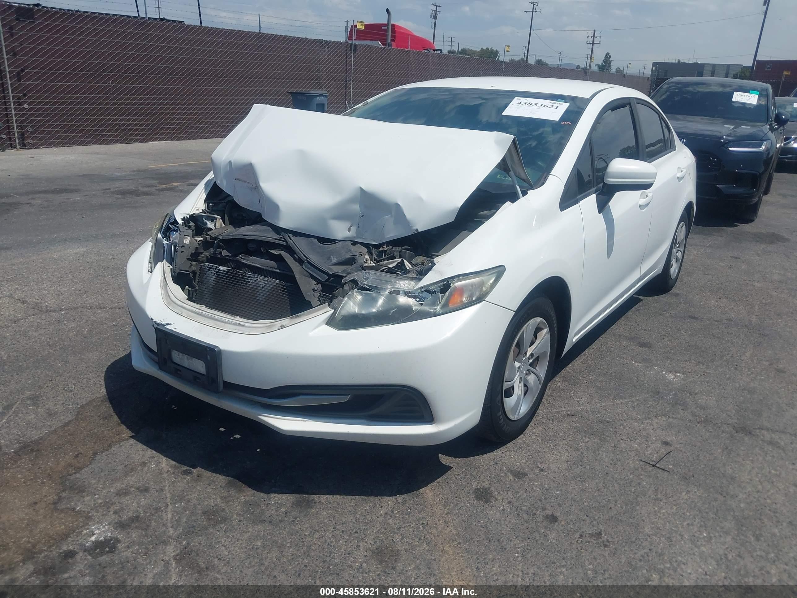 2014 Honda Civic Lx White vin: 19XFB2F51EE207613