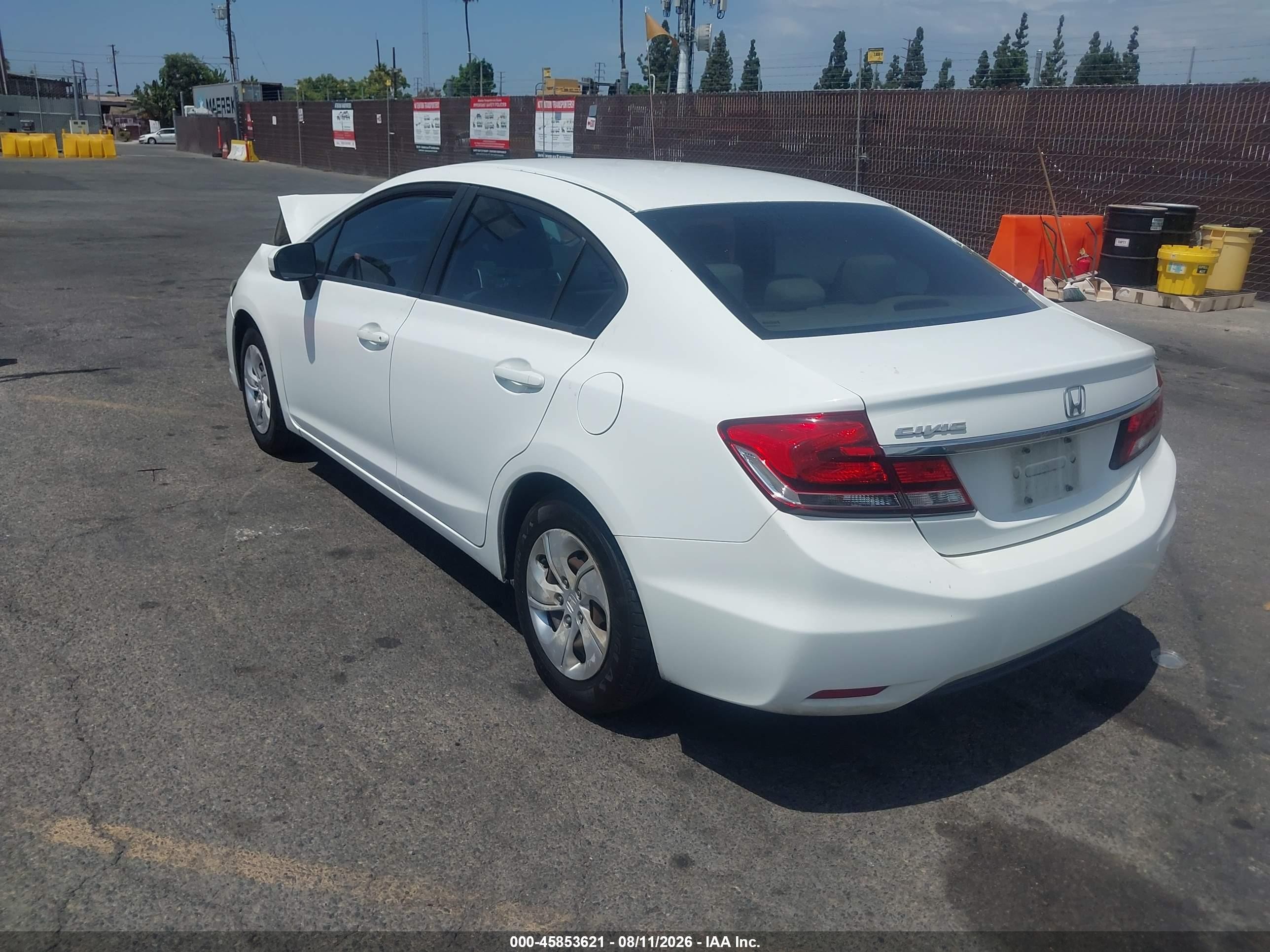 2014 Honda Civic Lx White vin: 19XFB2F51EE207613