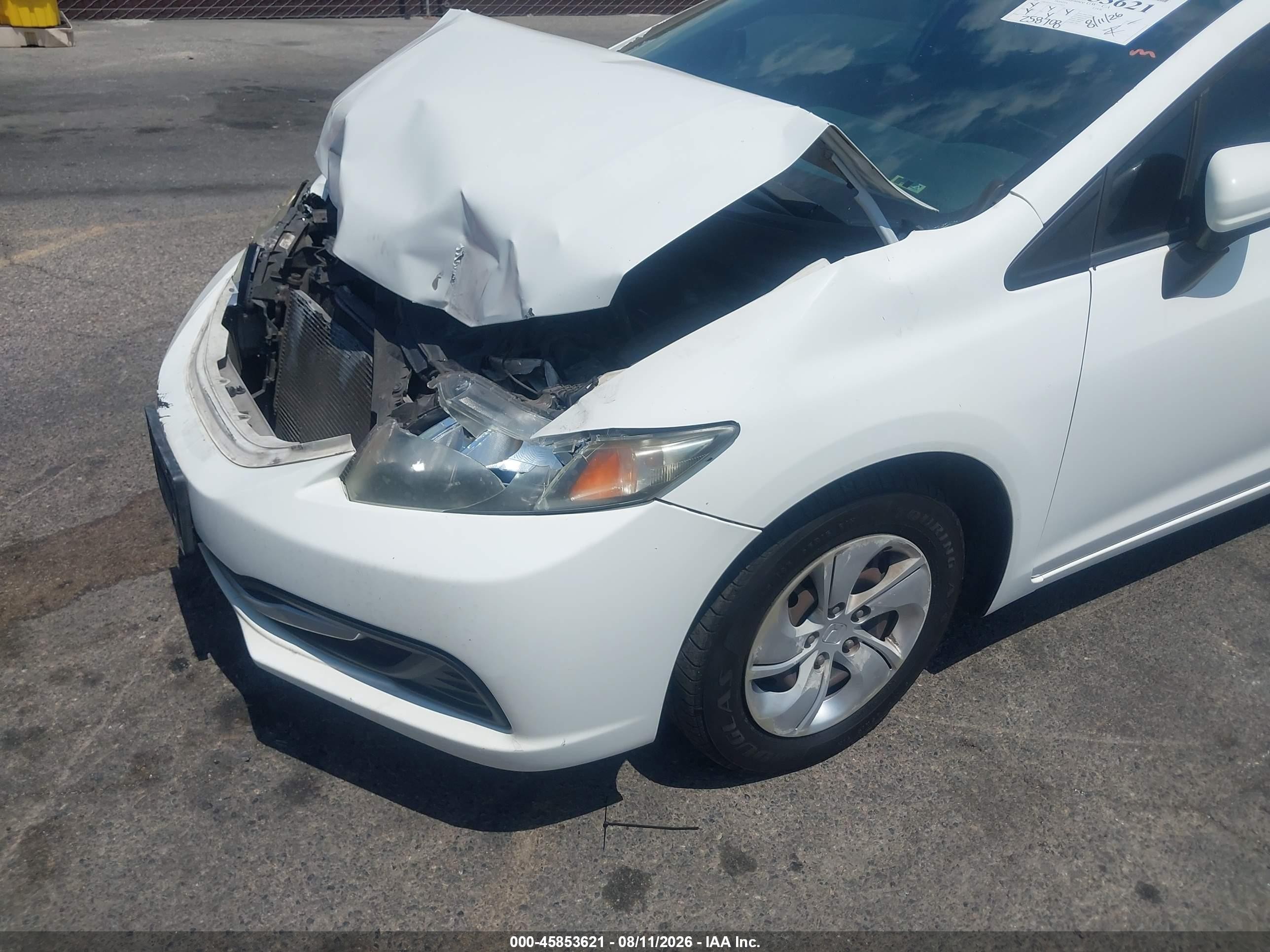 2014 Honda Civic Lx White vin: 19XFB2F51EE207613