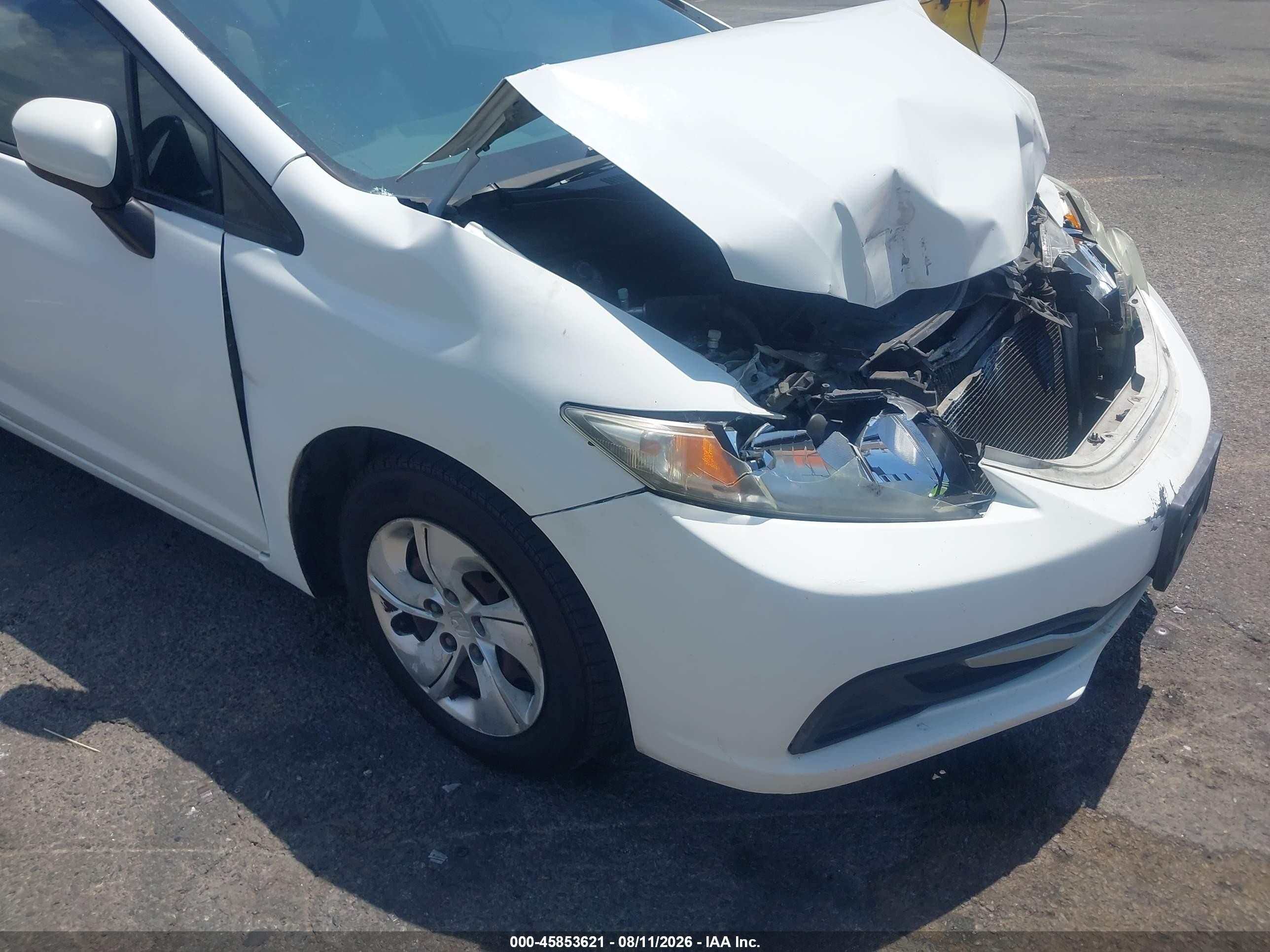2014 Honda Civic Lx White vin: 19XFB2F51EE207613
