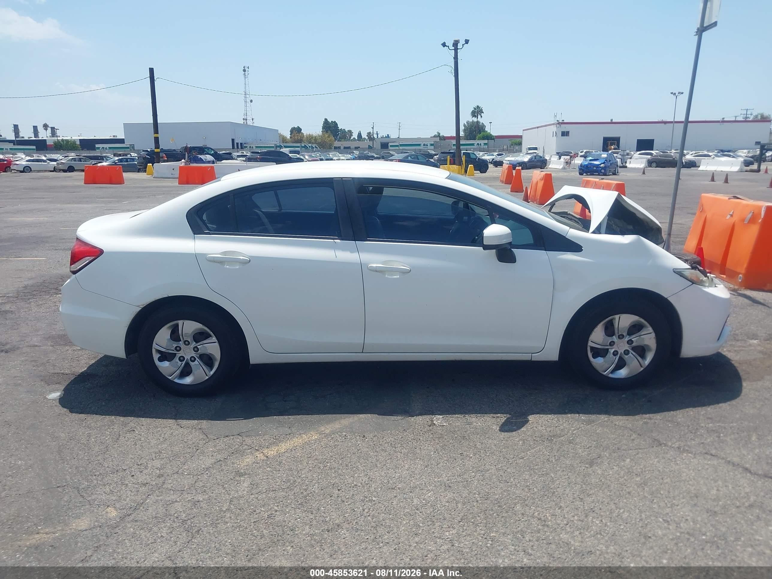 2014 Honda Civic Lx White vin: 19XFB2F51EE207613