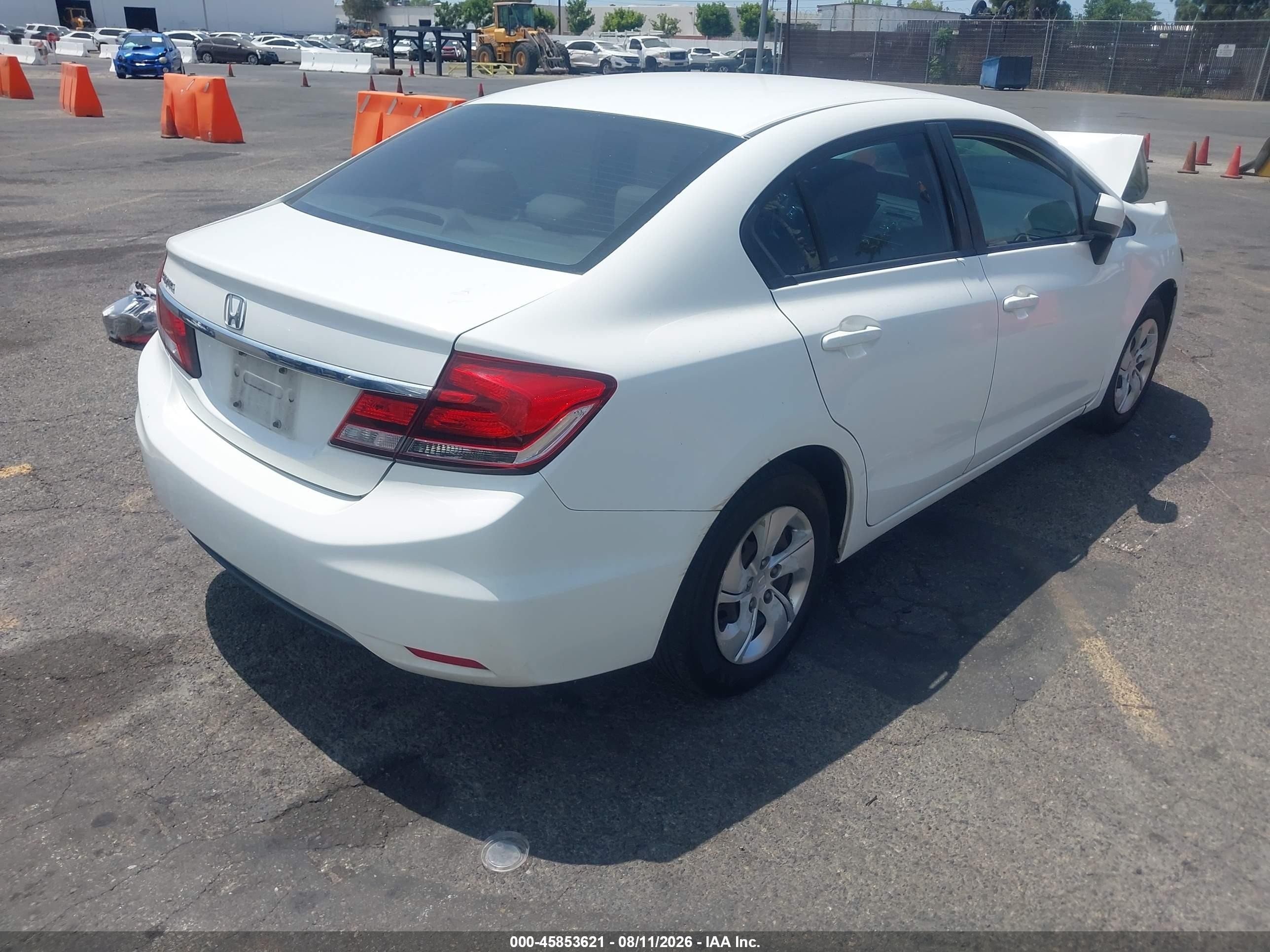 2014 Honda Civic Lx White vin: 19XFB2F51EE207613