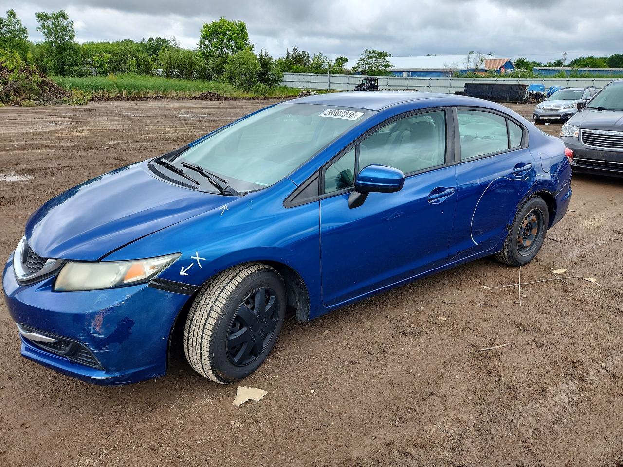 2014 Honda Civic Lx Blue vin: 19XFB2F51EE216845