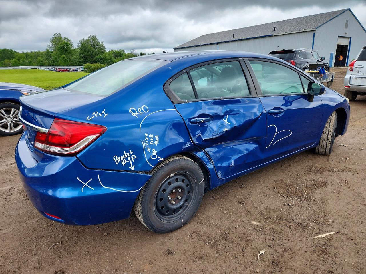 2014 Honda Civic Lx Blue vin: 19XFB2F51EE216845