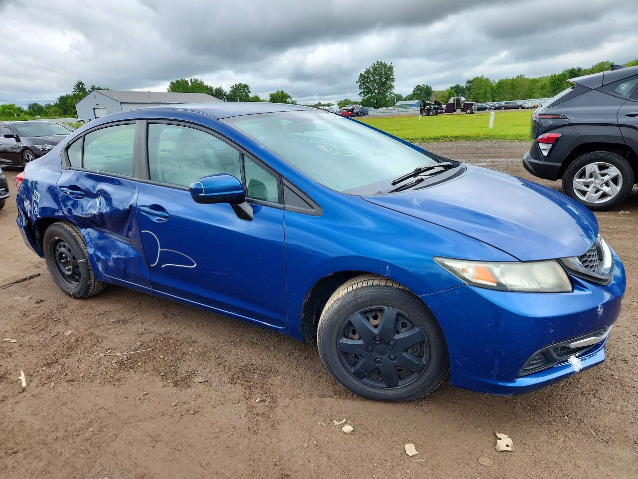 2014 Honda Civic Lx Blue vin: 19XFB2F51EE216845