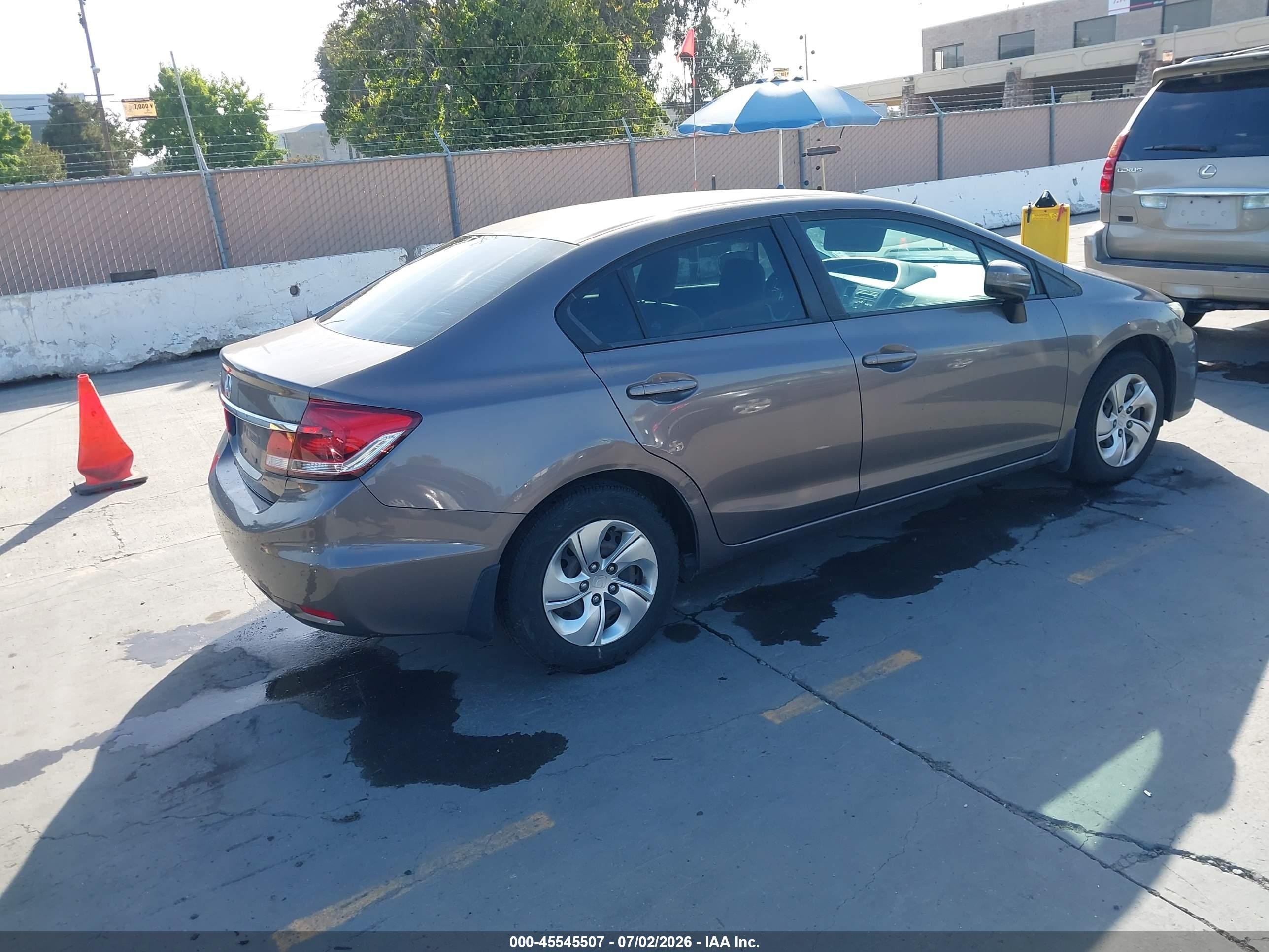 2014 Honda Civic Lx Gray vin: 19XFB2F51EE218661