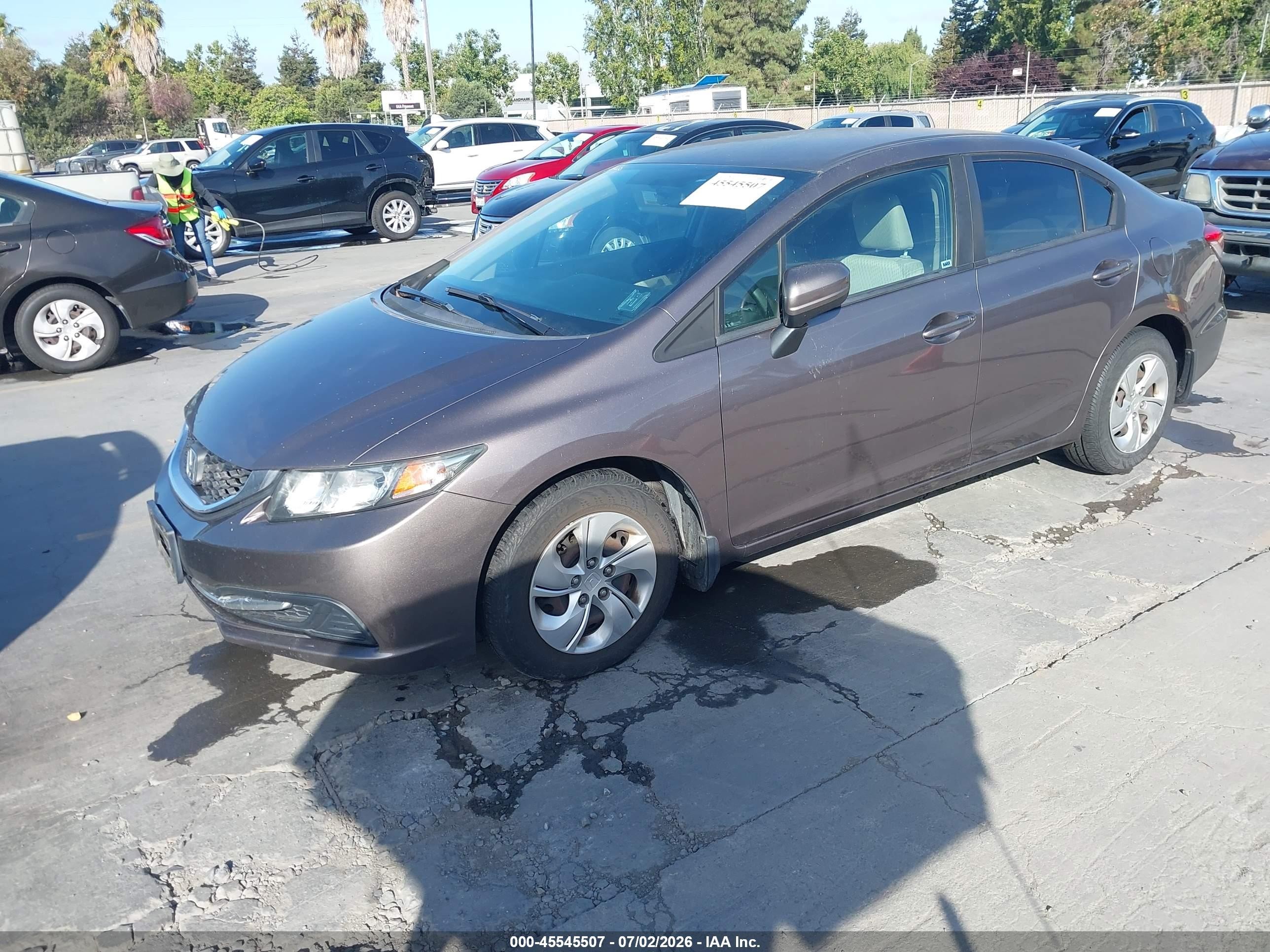 2014 Honda Civic Lx Gray vin: 19XFB2F51EE218661