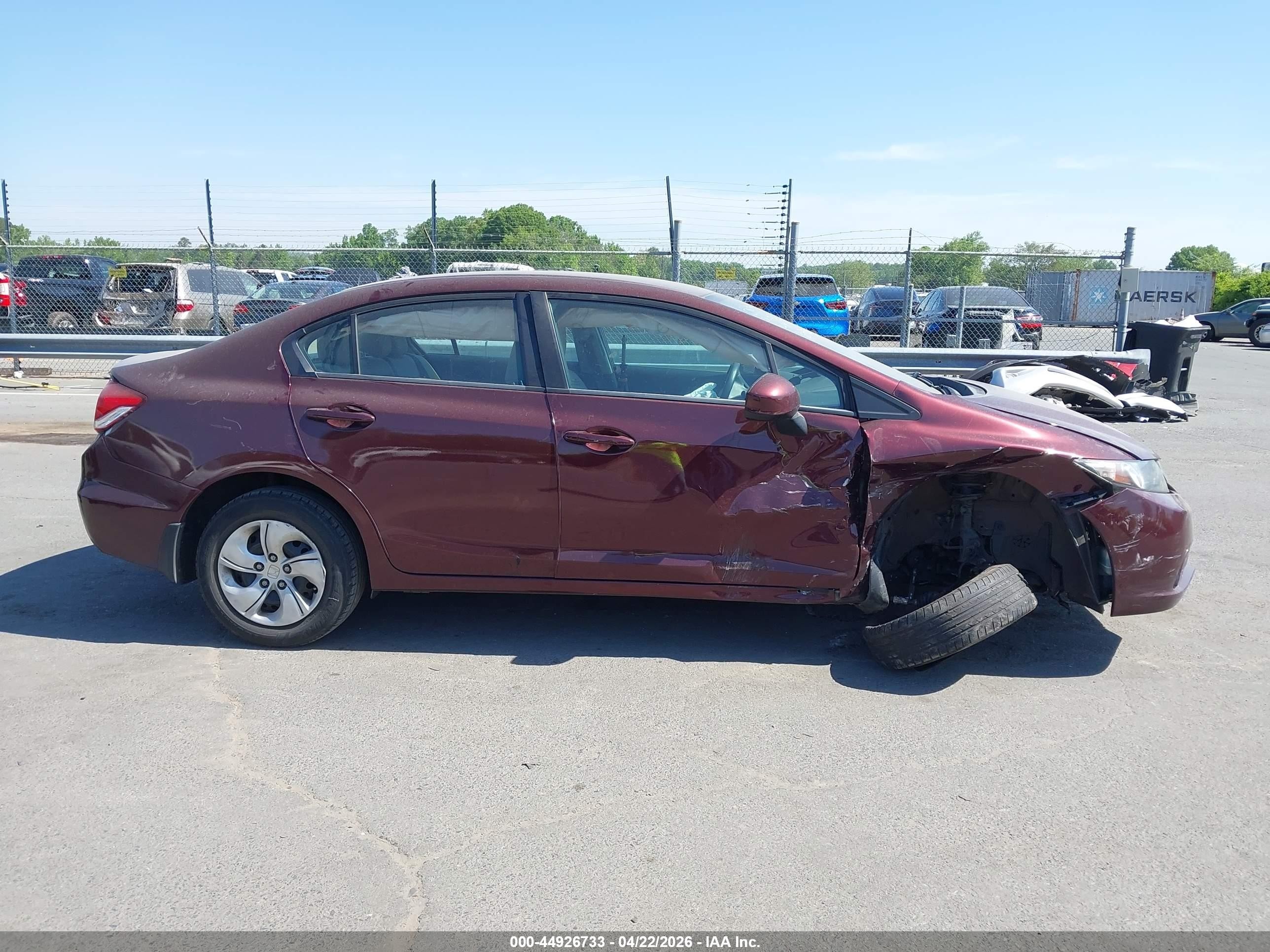 2014 Honda Civic Lx Burgundy vin: 19XFB2F51EE219034