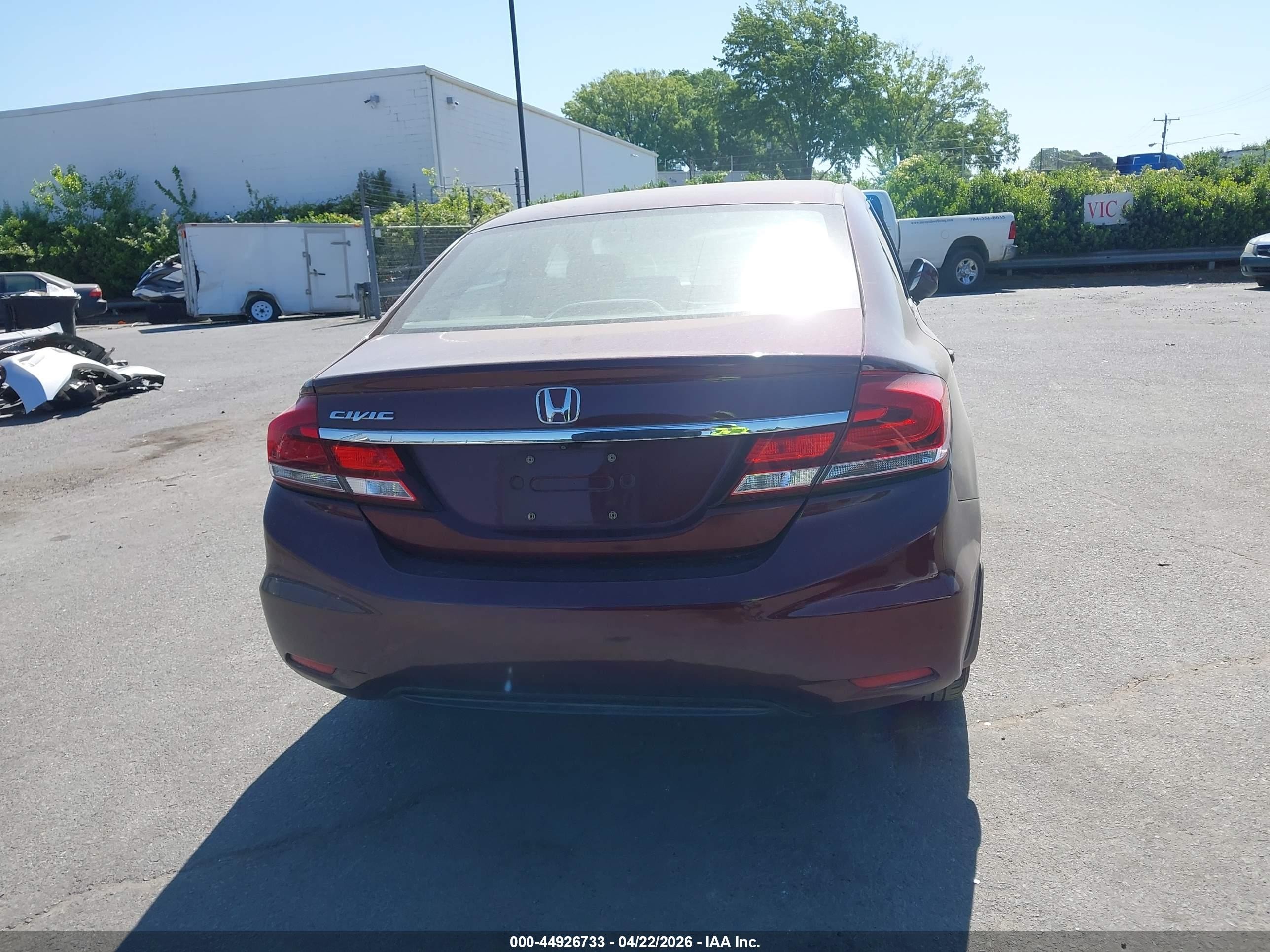 2014 Honda Civic Lx Burgundy vin: 19XFB2F51EE219034
