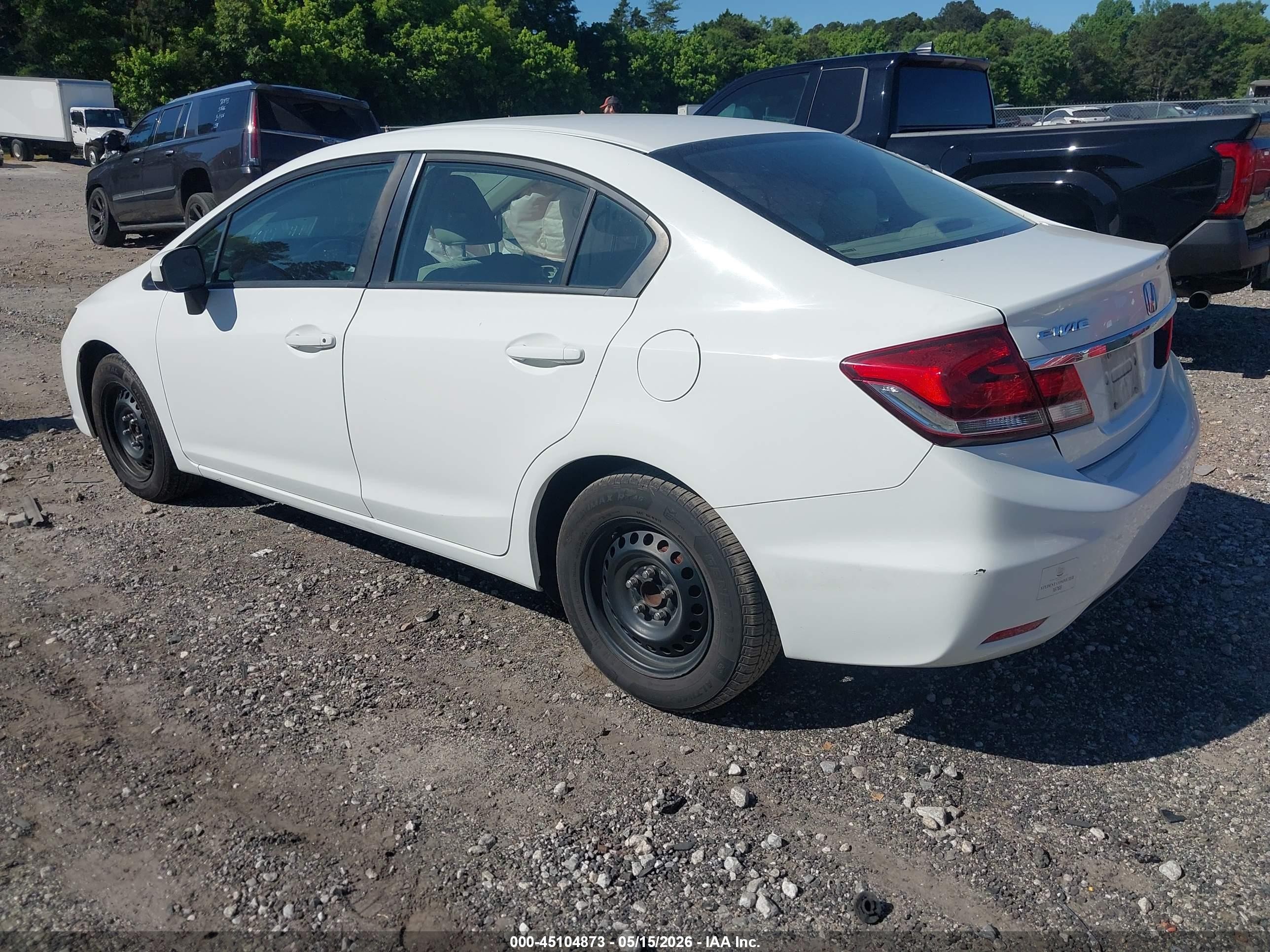 2014 Honda Civic Lx White vin: 19XFB2F51EE249781