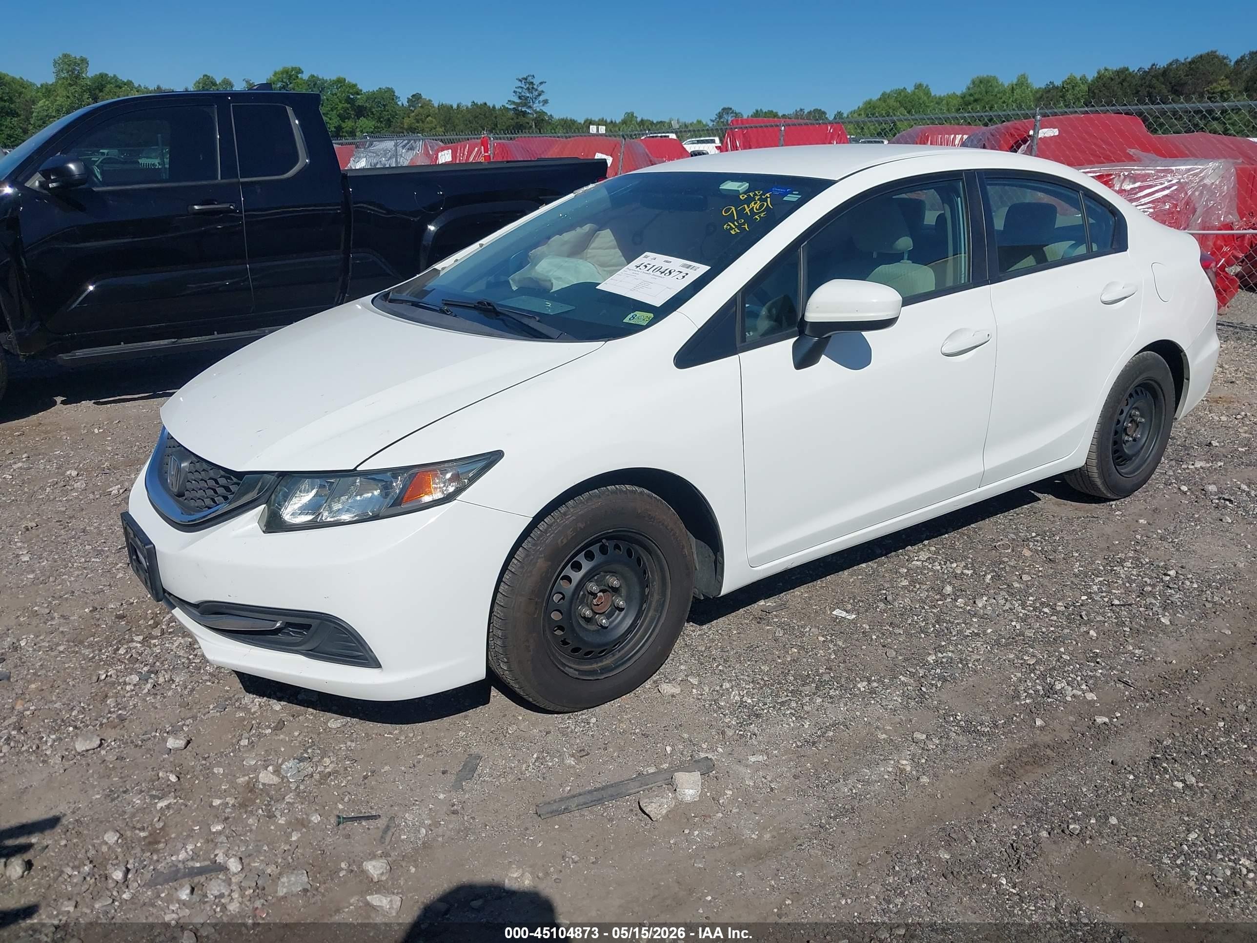 2014 Honda Civic Lx White vin: 19XFB2F51EE249781
