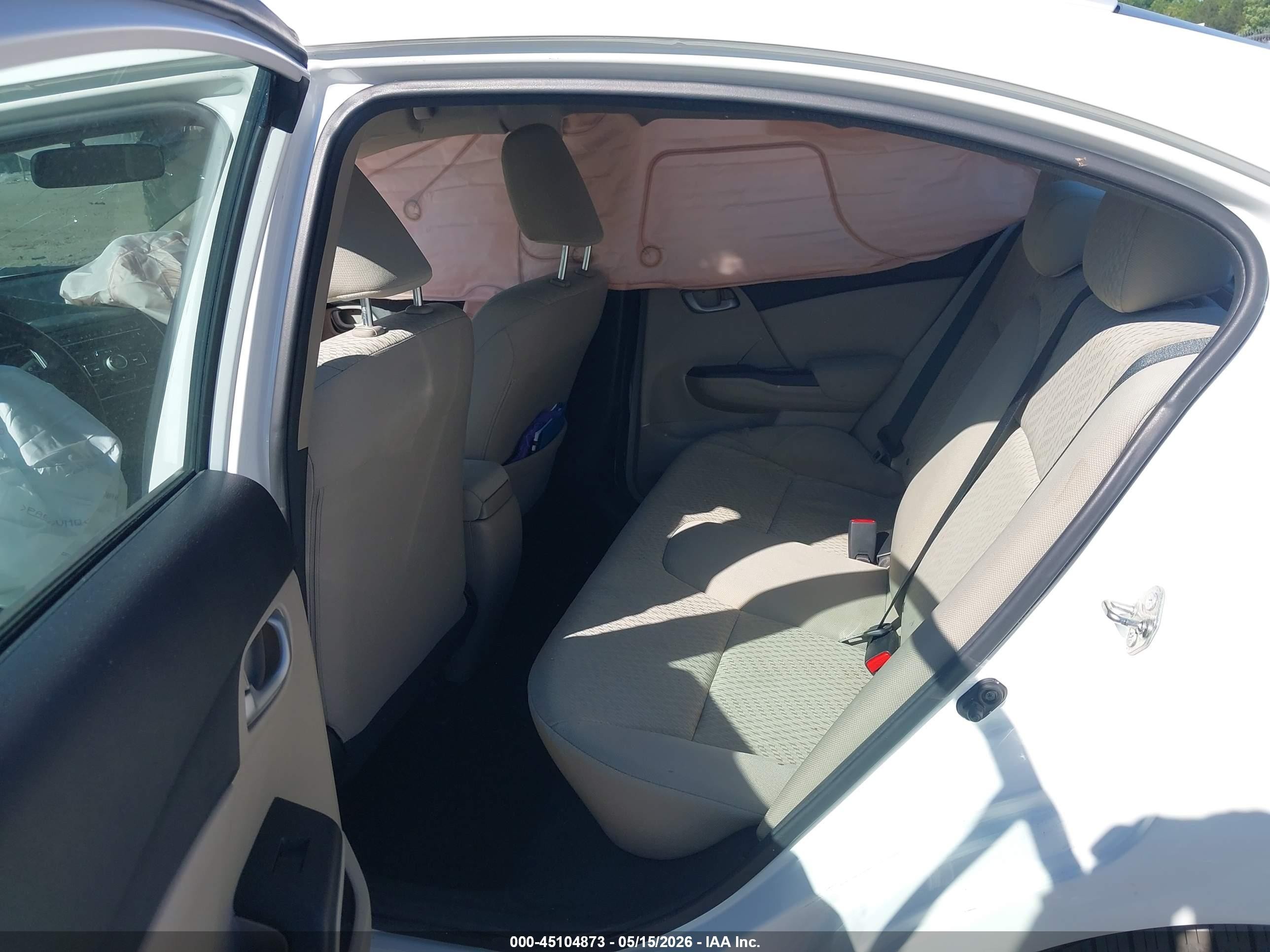 2014 Honda Civic Lx White vin: 19XFB2F51EE249781