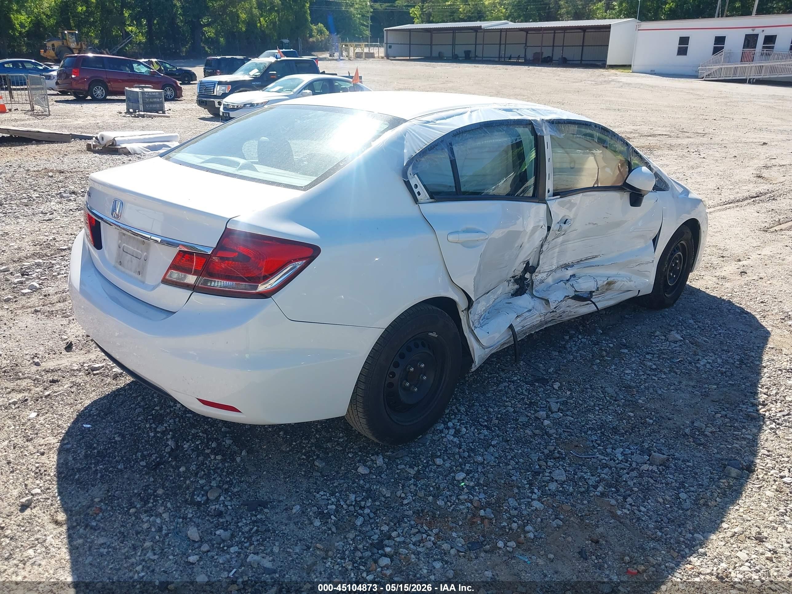2014 Honda Civic Lx White vin: 19XFB2F51EE249781