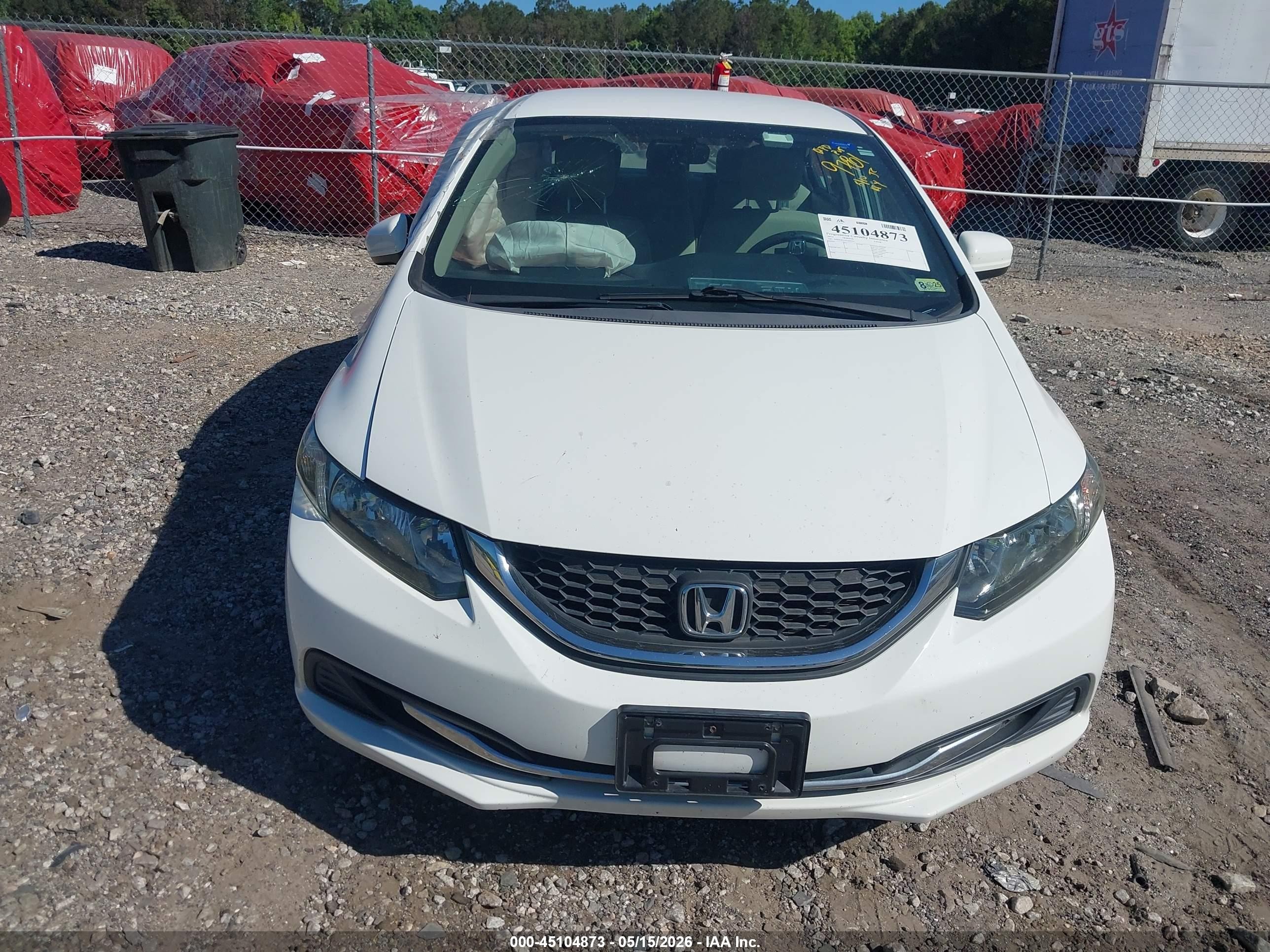 2014 Honda Civic Lx White vin: 19XFB2F51EE249781