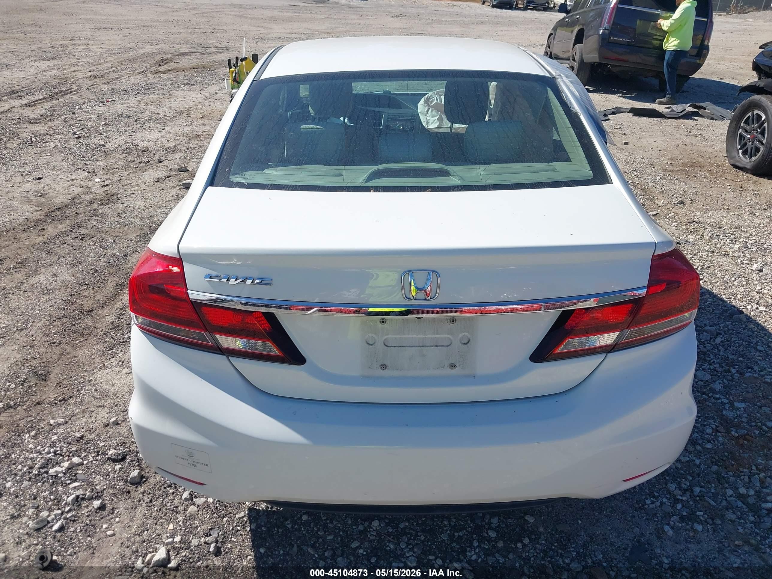 2014 Honda Civic Lx White vin: 19XFB2F51EE249781