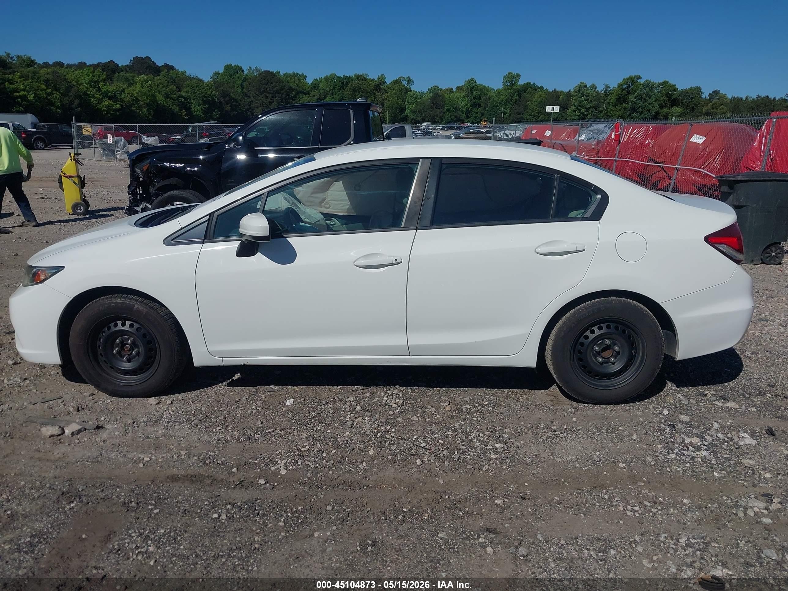 2014 Honda Civic Lx White vin: 19XFB2F51EE249781