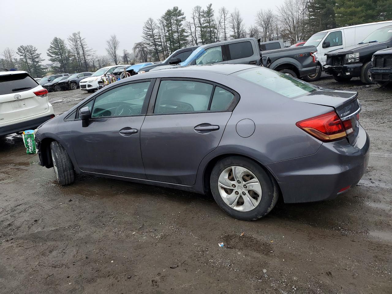 2014 Honda Civic Lx Gray vin: 19XFB2F51EE254740