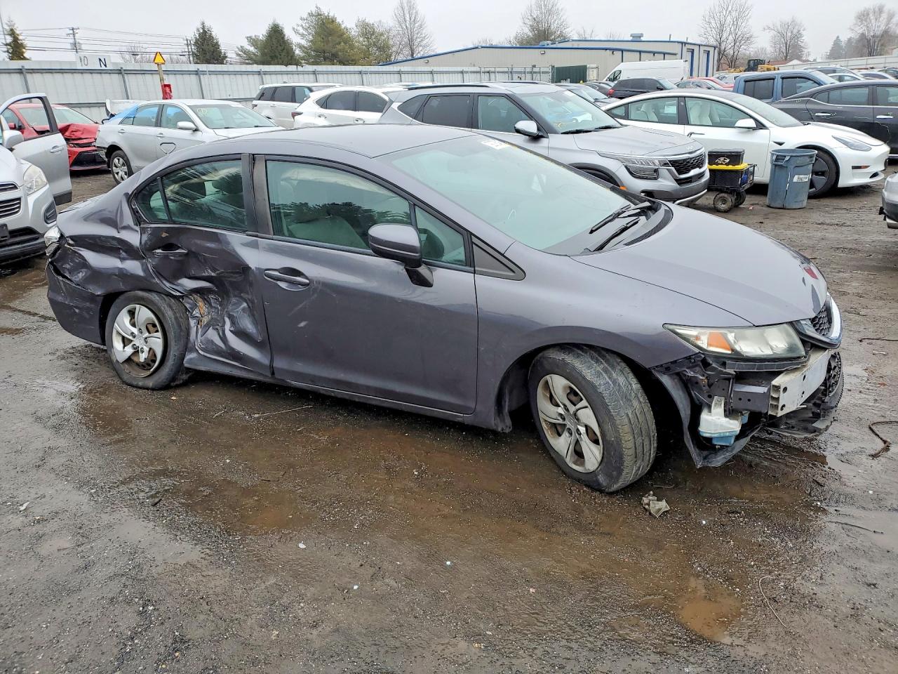 2014 Honda Civic Lx Gray vin: 19XFB2F51EE254740