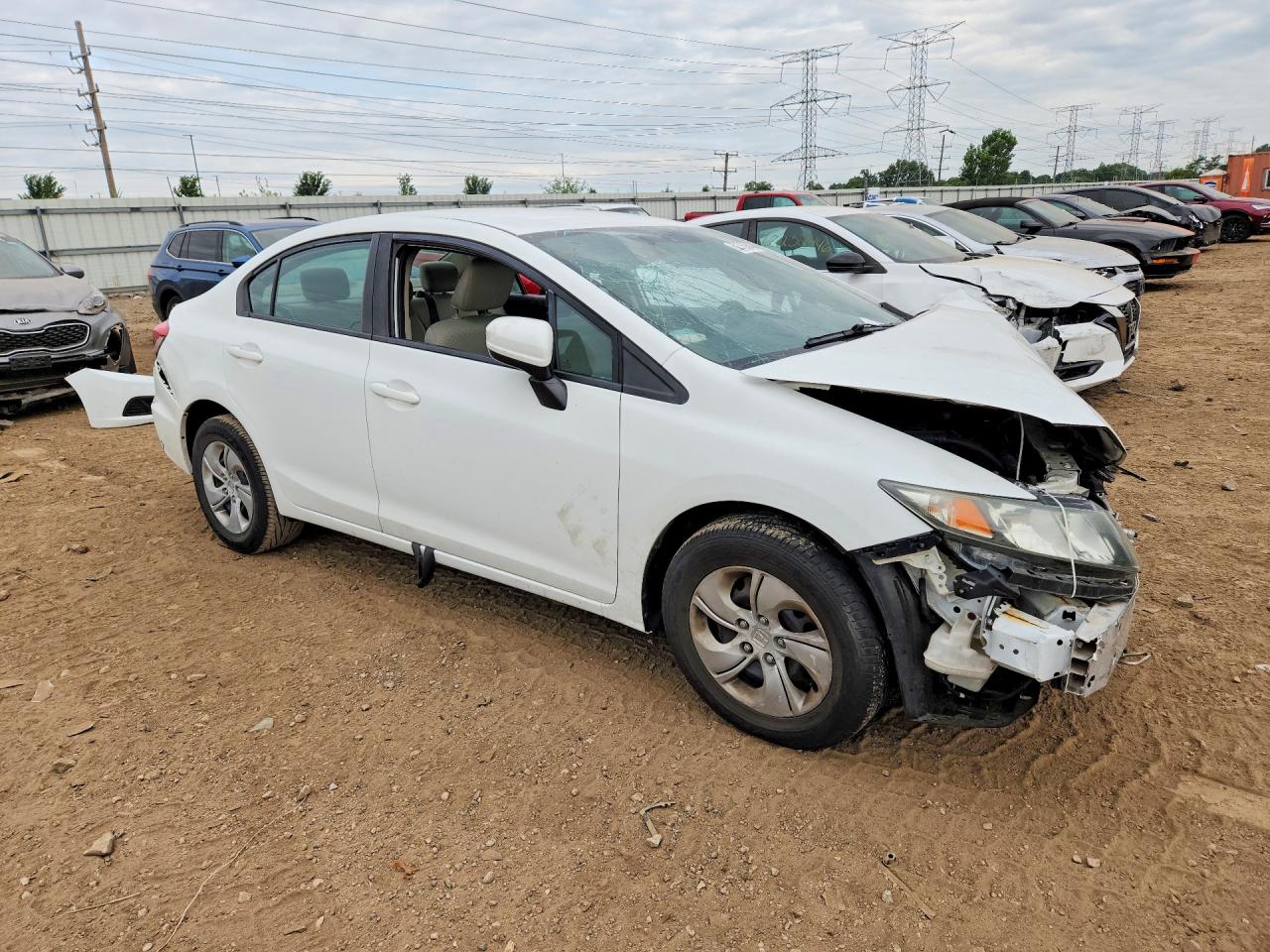 2014 Honda Civic Lx White vin: 19XFB2F51EE257895