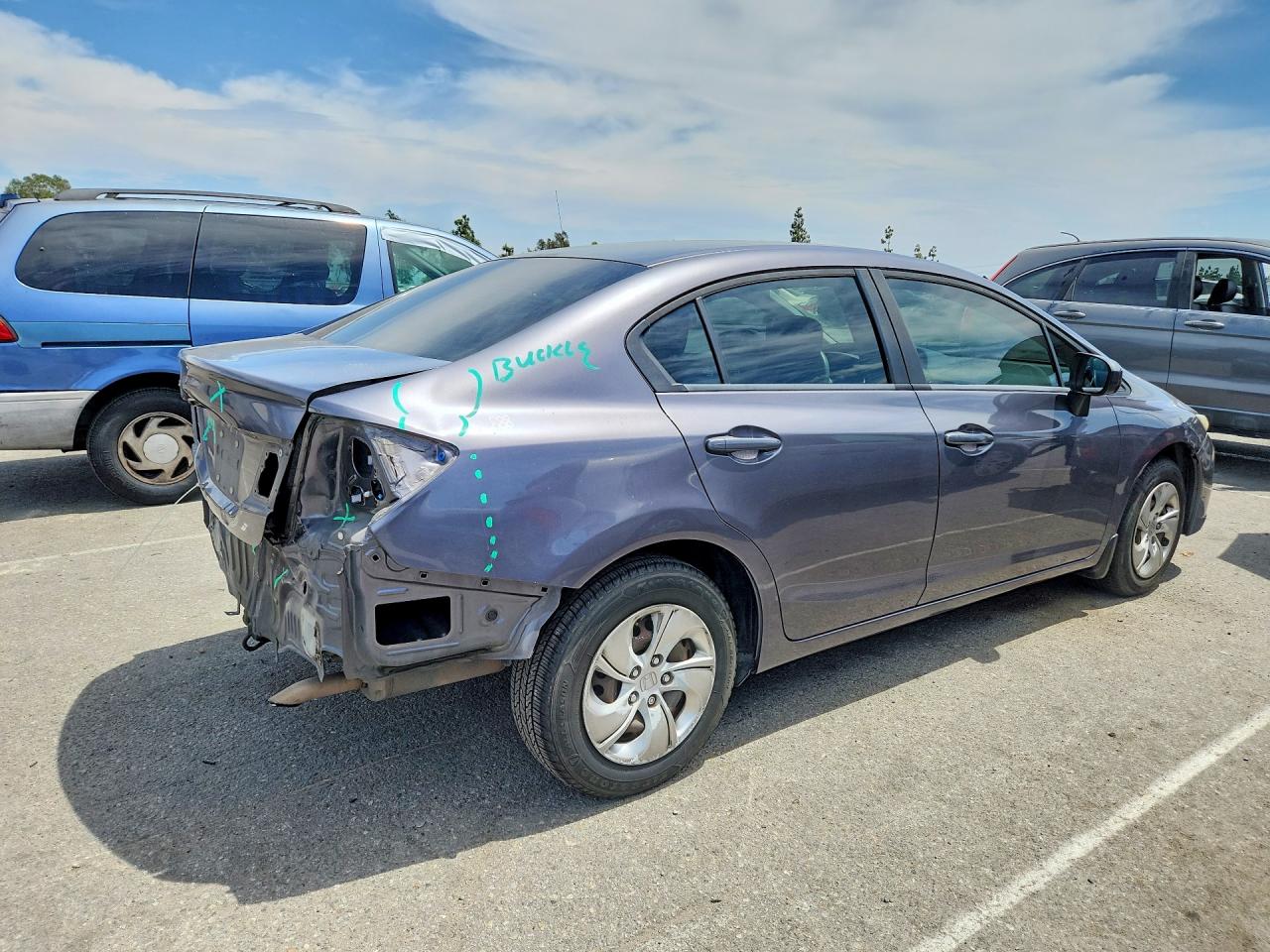 2014 Honda Civic Lx Gray vin: 19XFB2F51EE257962