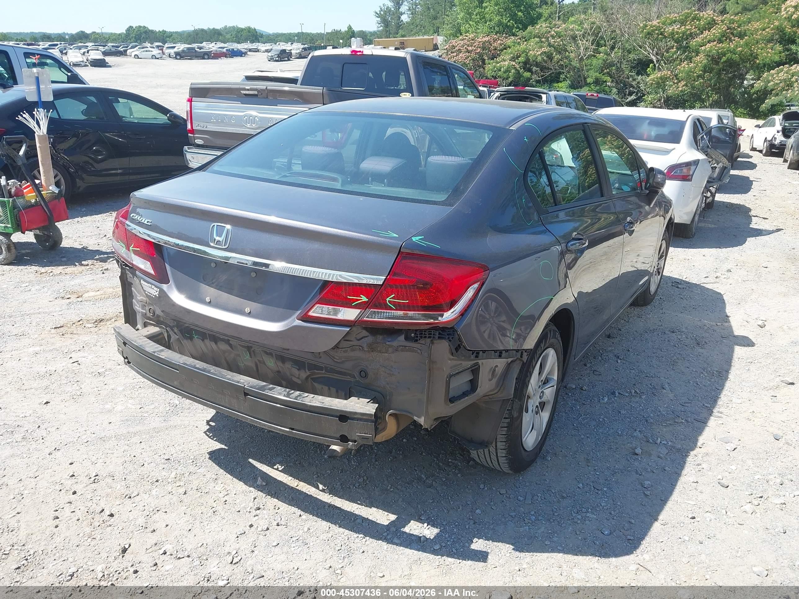 2014 Honda Civic Lx Gray vin: 19XFB2F51EE269965