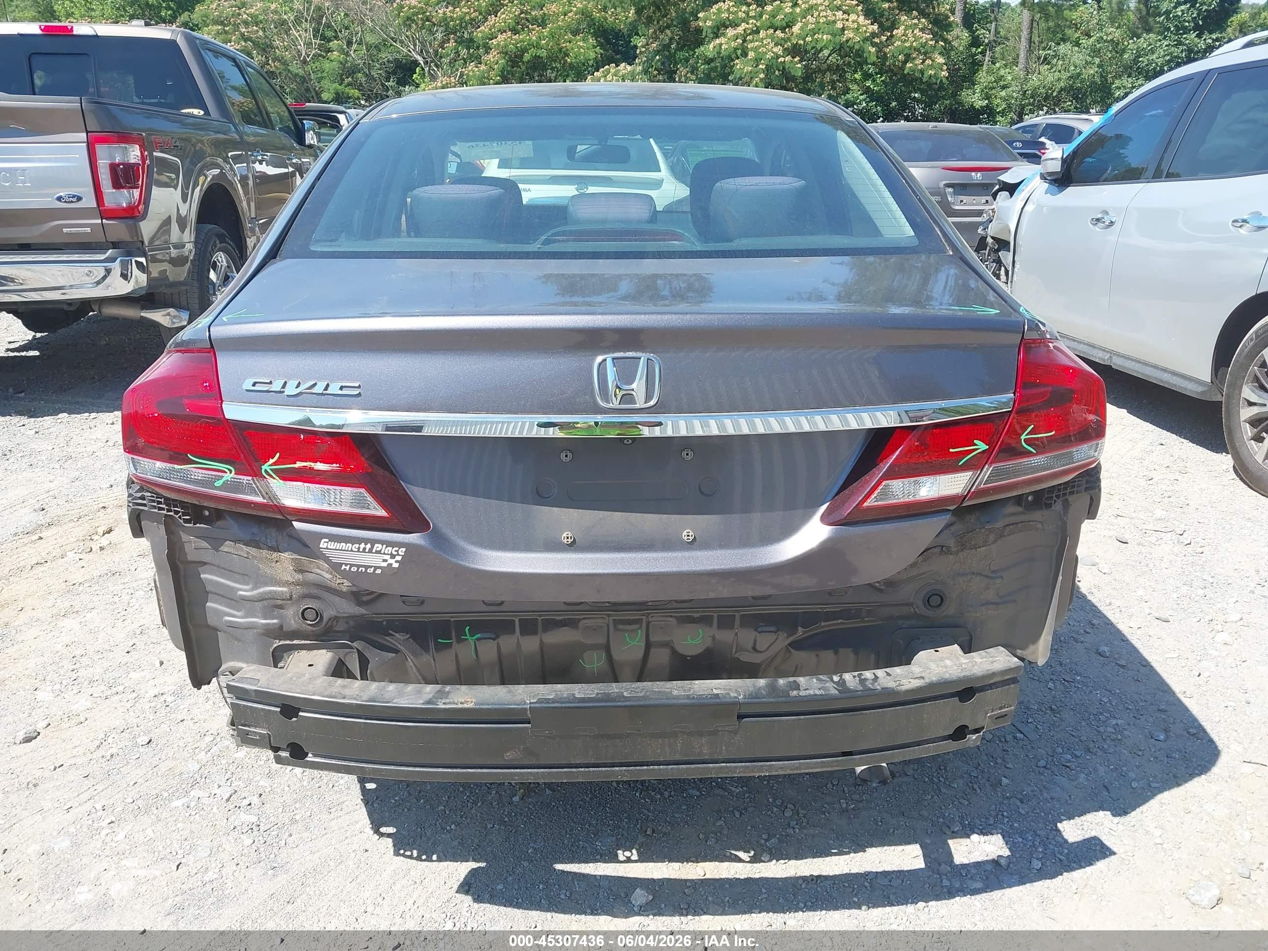 2014 Honda Civic Lx Gray vin: 19XFB2F51EE269965