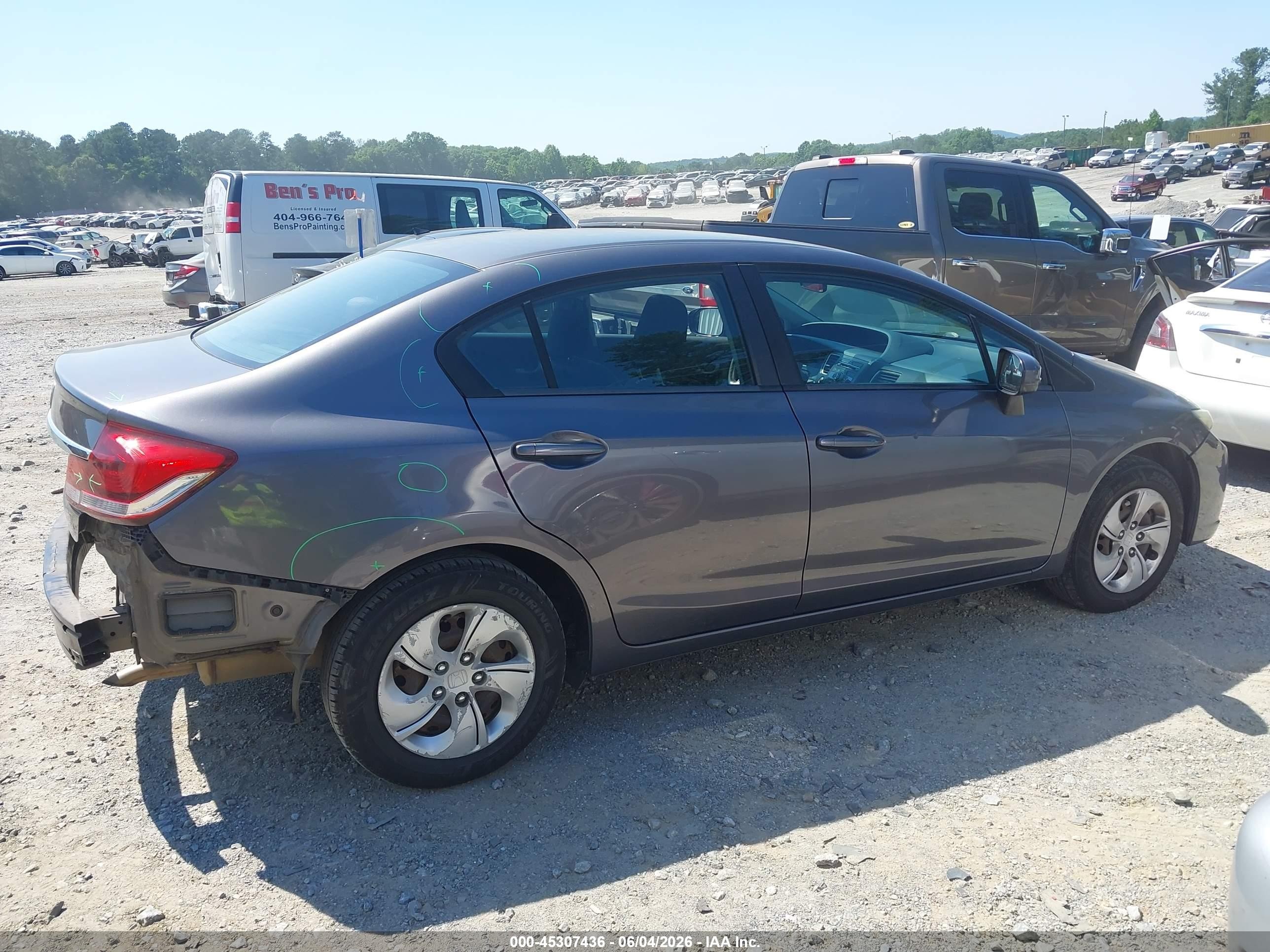 2014 Honda Civic Lx Gray vin: 19XFB2F51EE269965