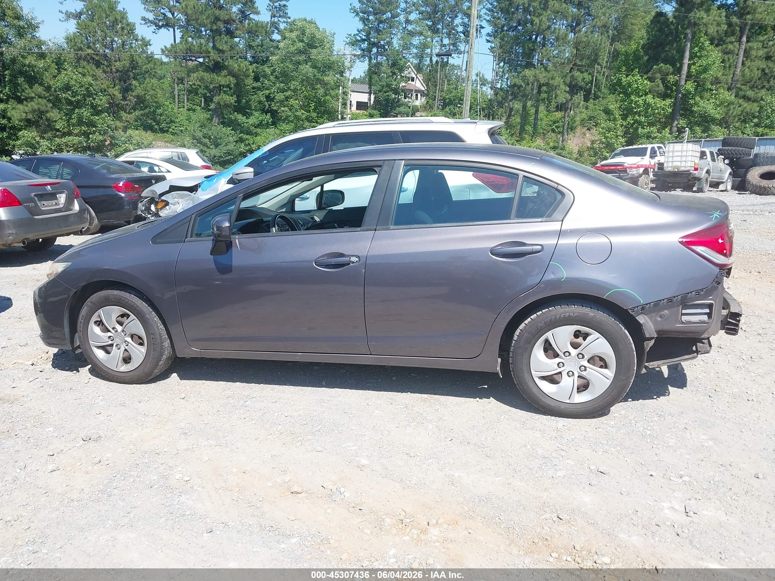 2014 Honda Civic Lx Gray vin: 19XFB2F51EE269965