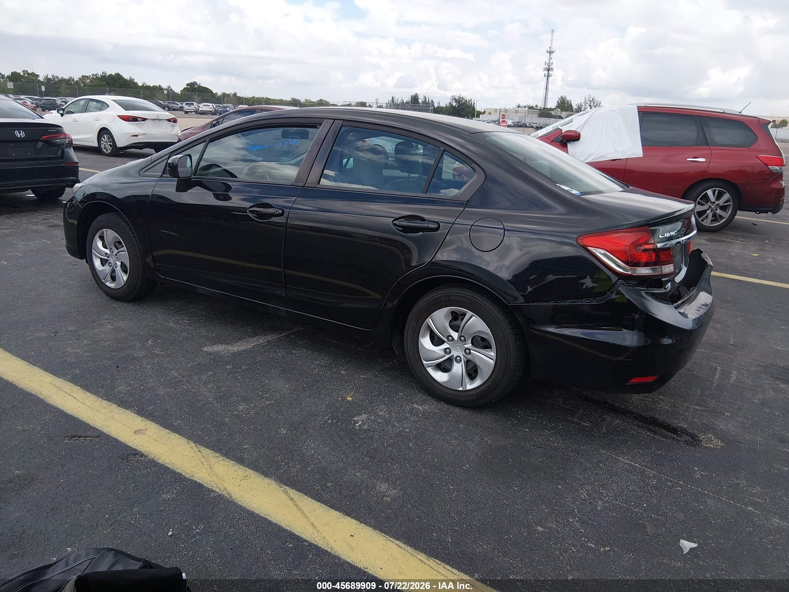 2015 Honda Civic Lx Black vin: 19XFB2F51FE001869