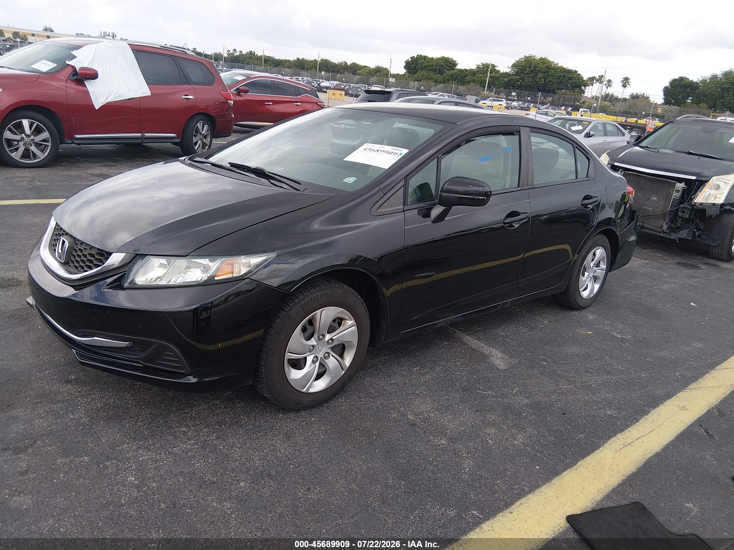 2015 Honda Civic Lx Black vin: 19XFB2F51FE001869