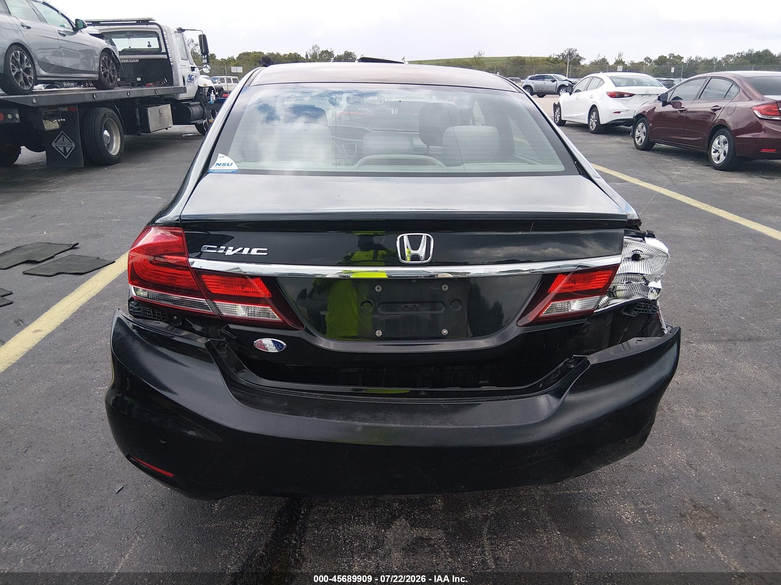 2015 Honda Civic Lx Black vin: 19XFB2F51FE001869