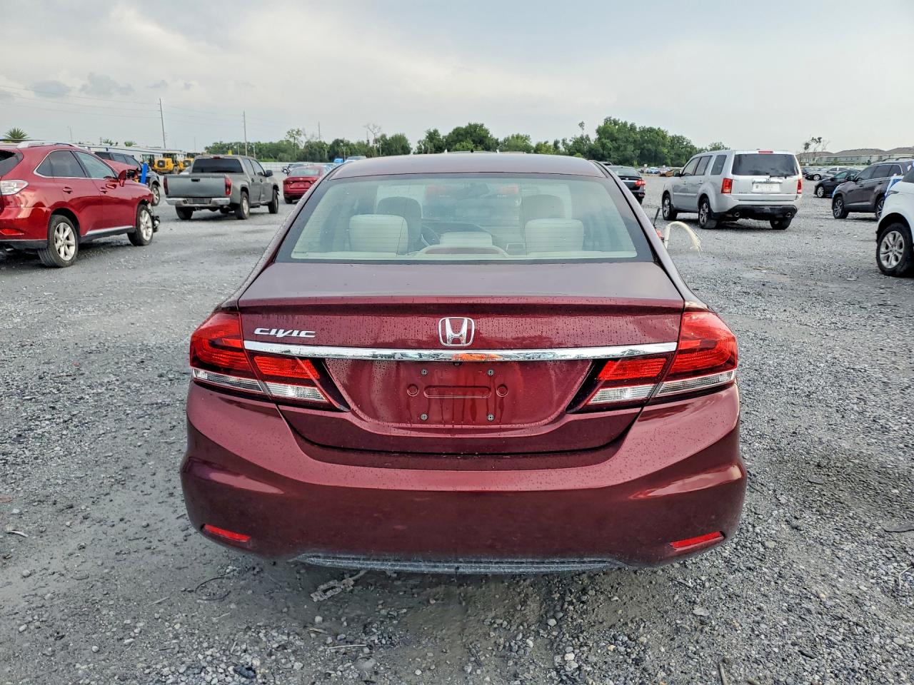 2015 Honda Civic Lx Burgundy vin: 19XFB2F51FE002469