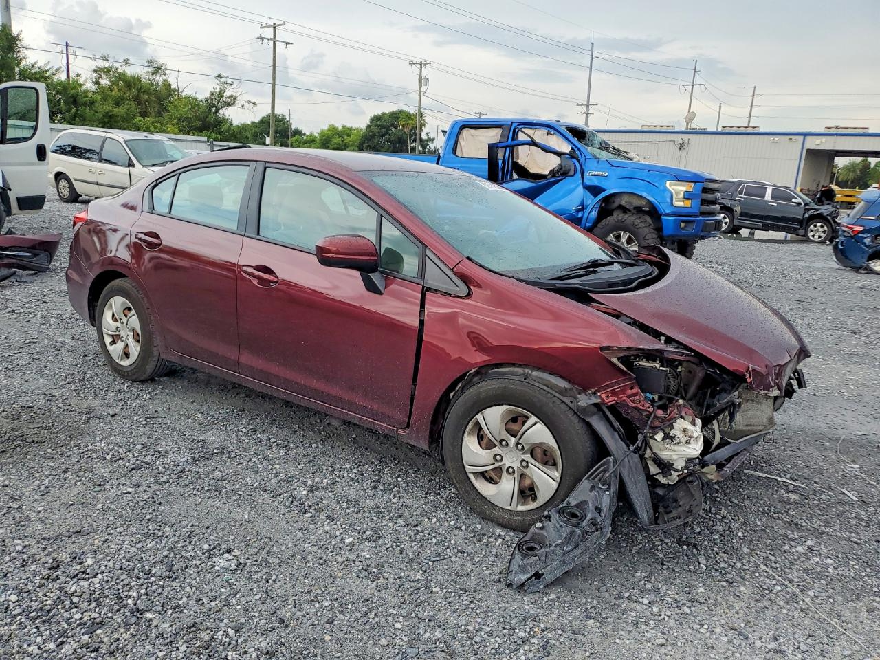 2015 Honda Civic Lx Burgundy vin: 19XFB2F51FE002469