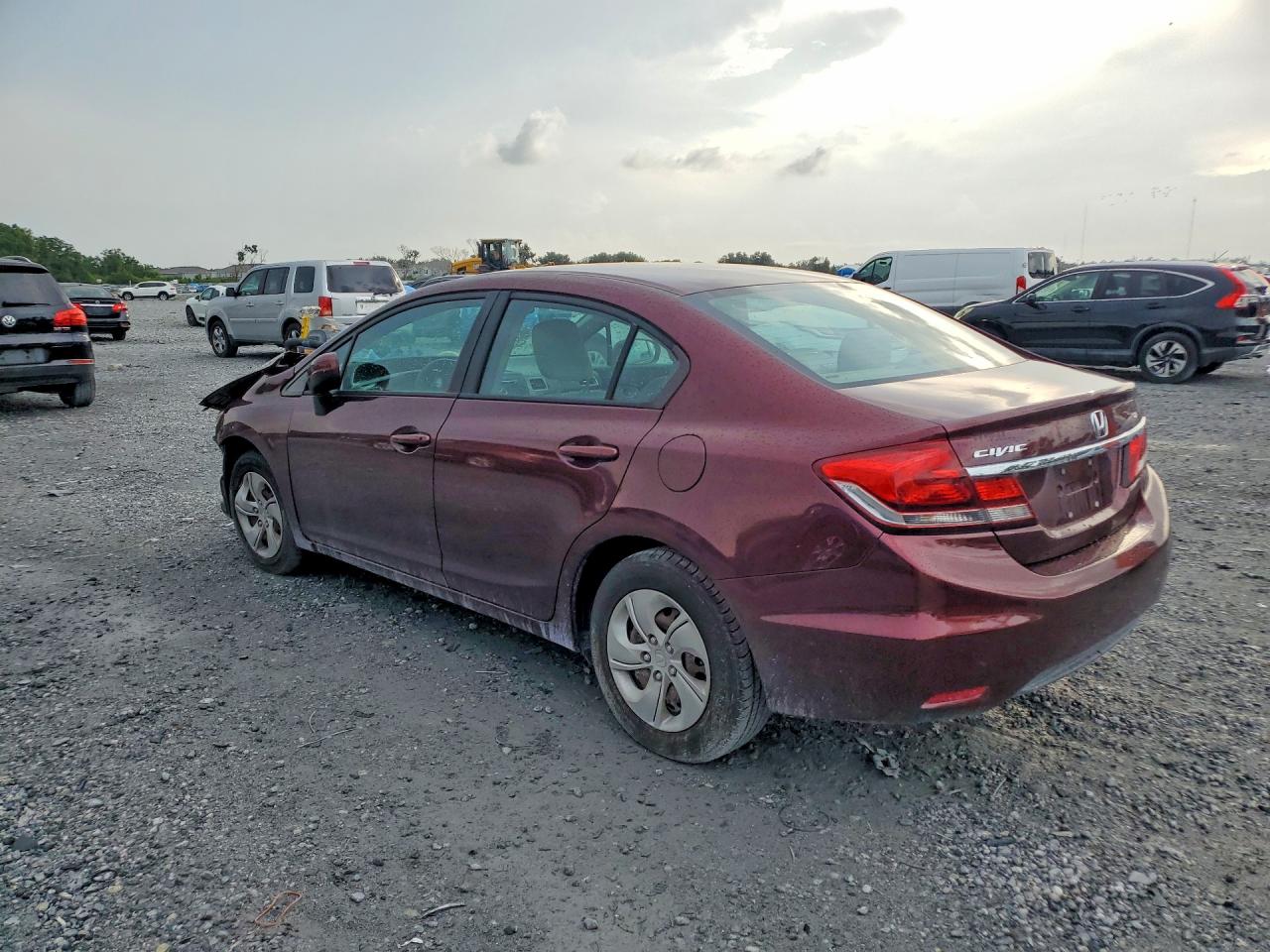 2015 Honda Civic Lx Burgundy vin: 19XFB2F51FE002469