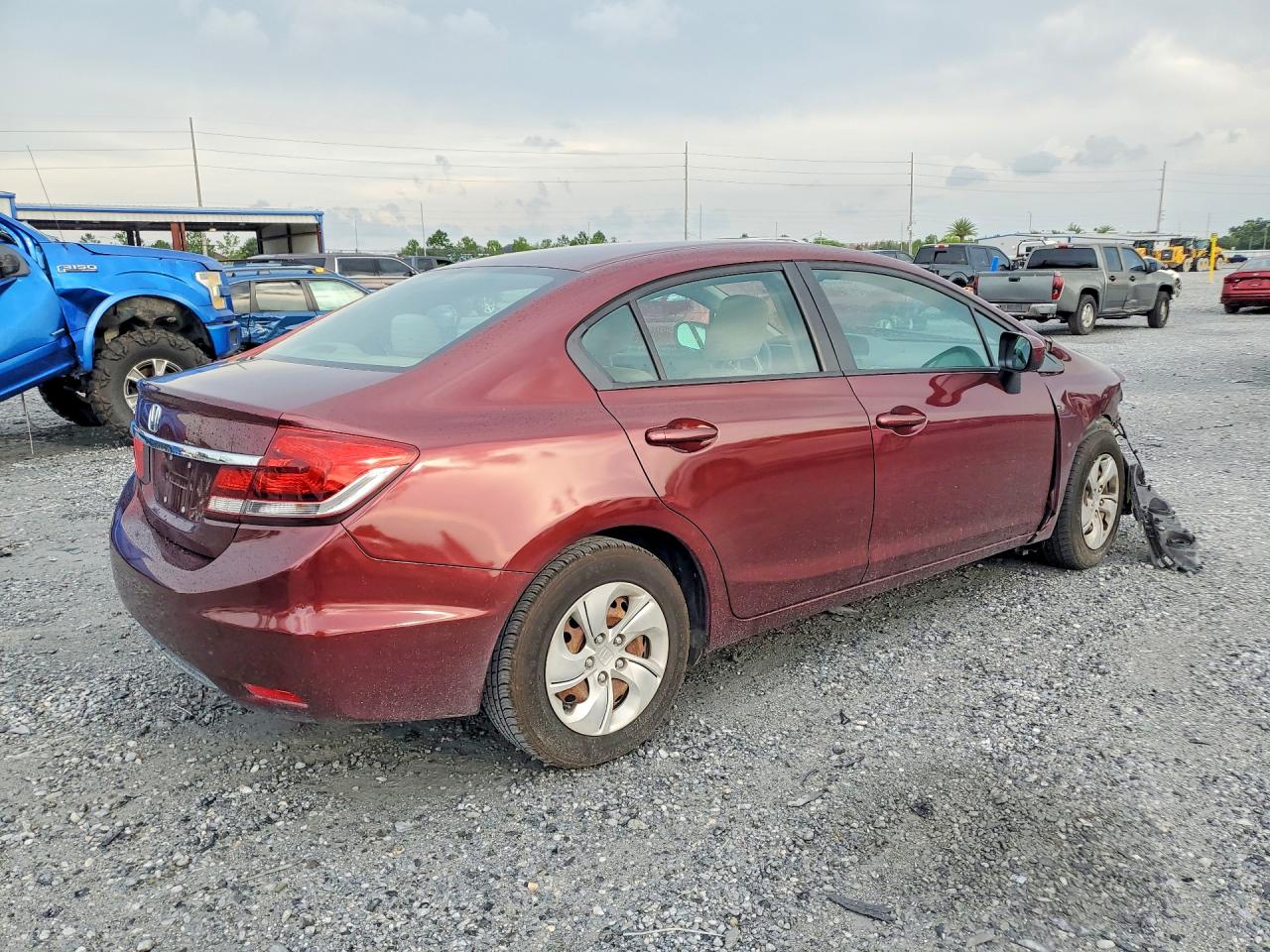 2015 Honda Civic Lx Burgundy vin: 19XFB2F51FE002469
