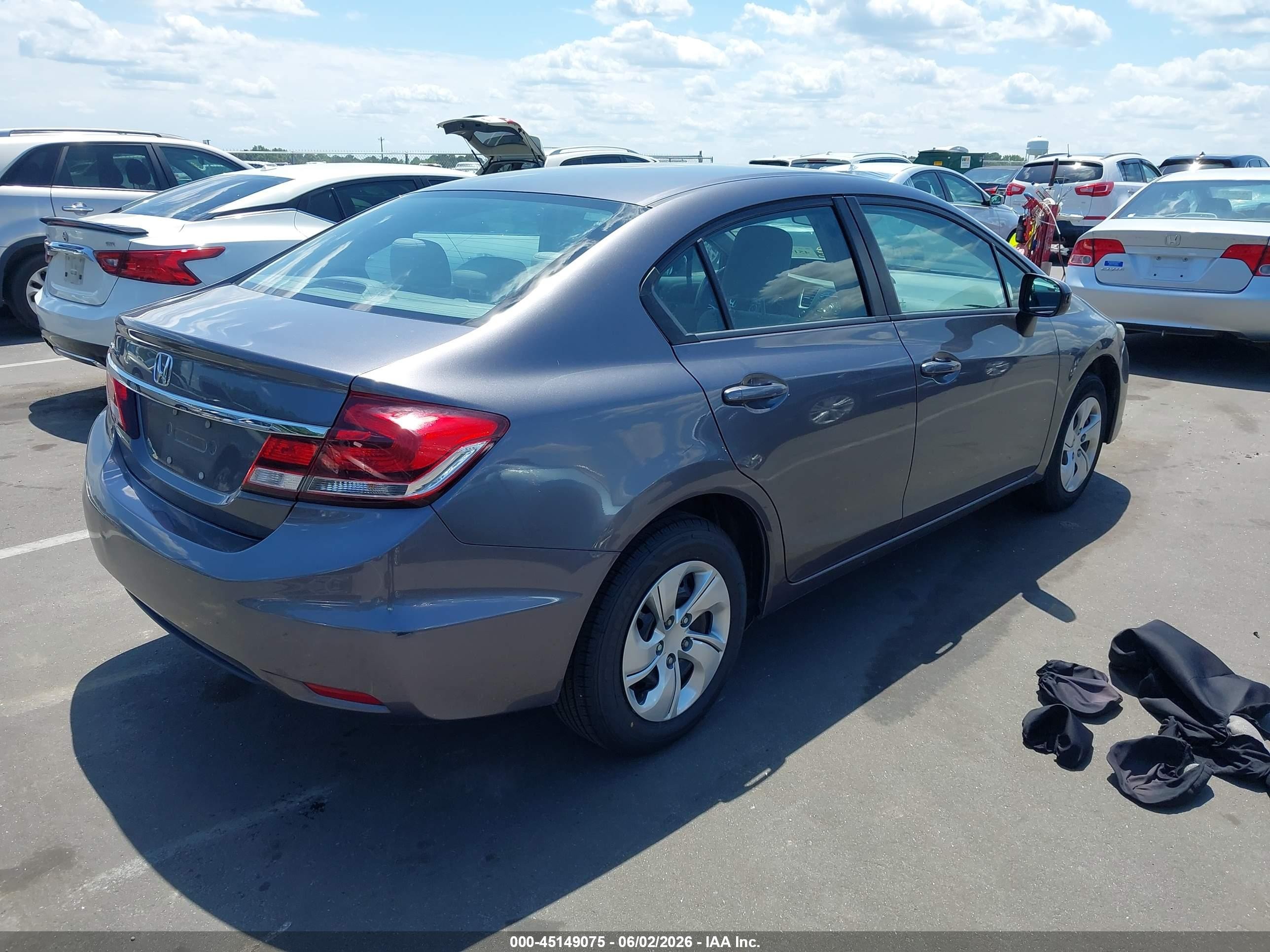 2015 Honda Civic Lx Gray vin: 19XFB2F51FE045046