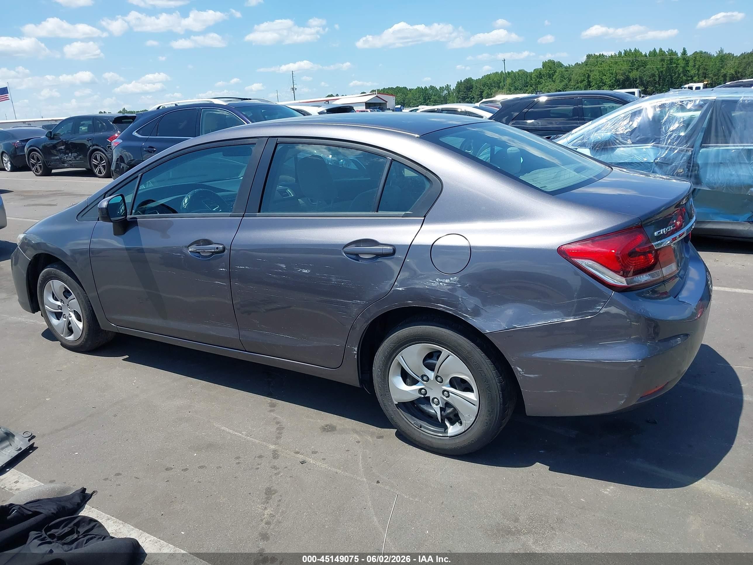 2015 Honda Civic Lx Gray vin: 19XFB2F51FE045046