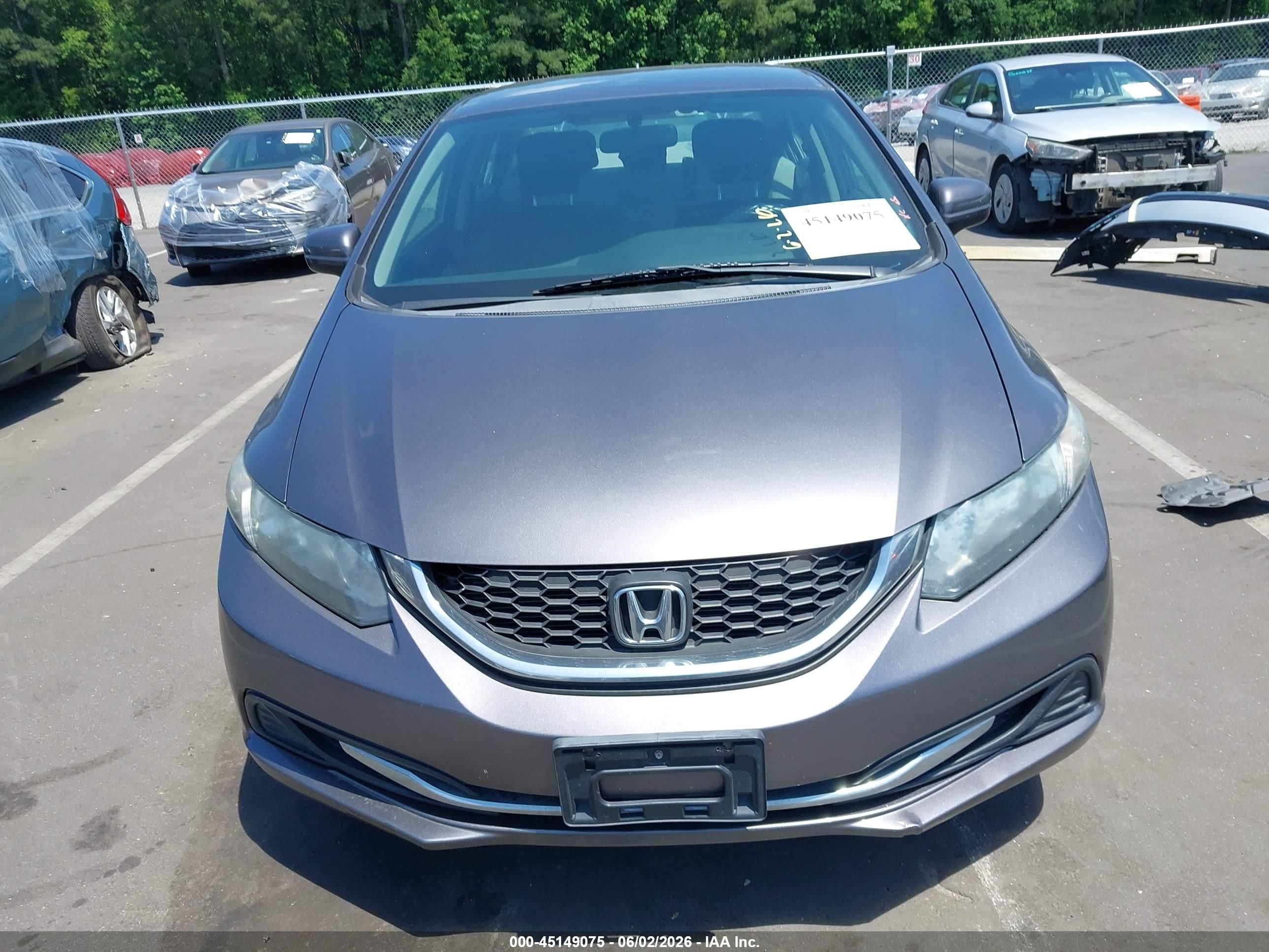 2015 Honda Civic Lx Gray vin: 19XFB2F51FE045046