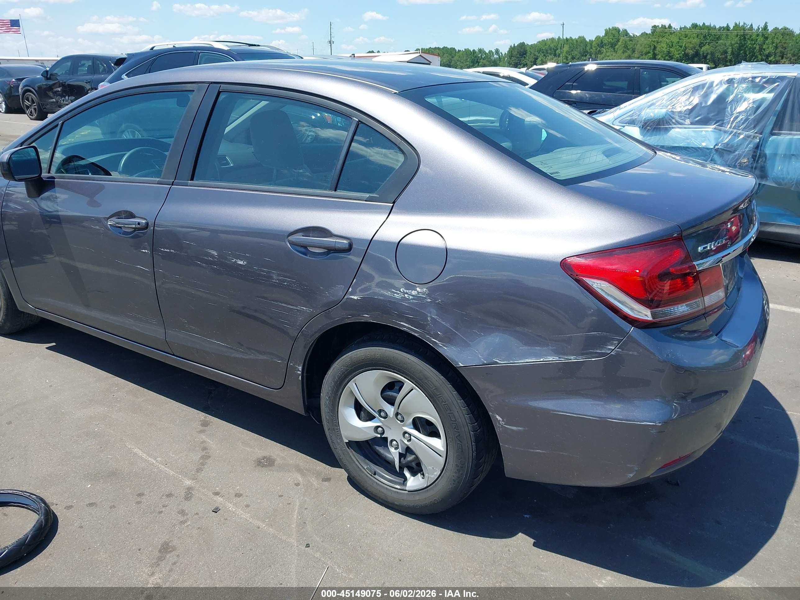2015 Honda Civic Lx Gray vin: 19XFB2F51FE045046