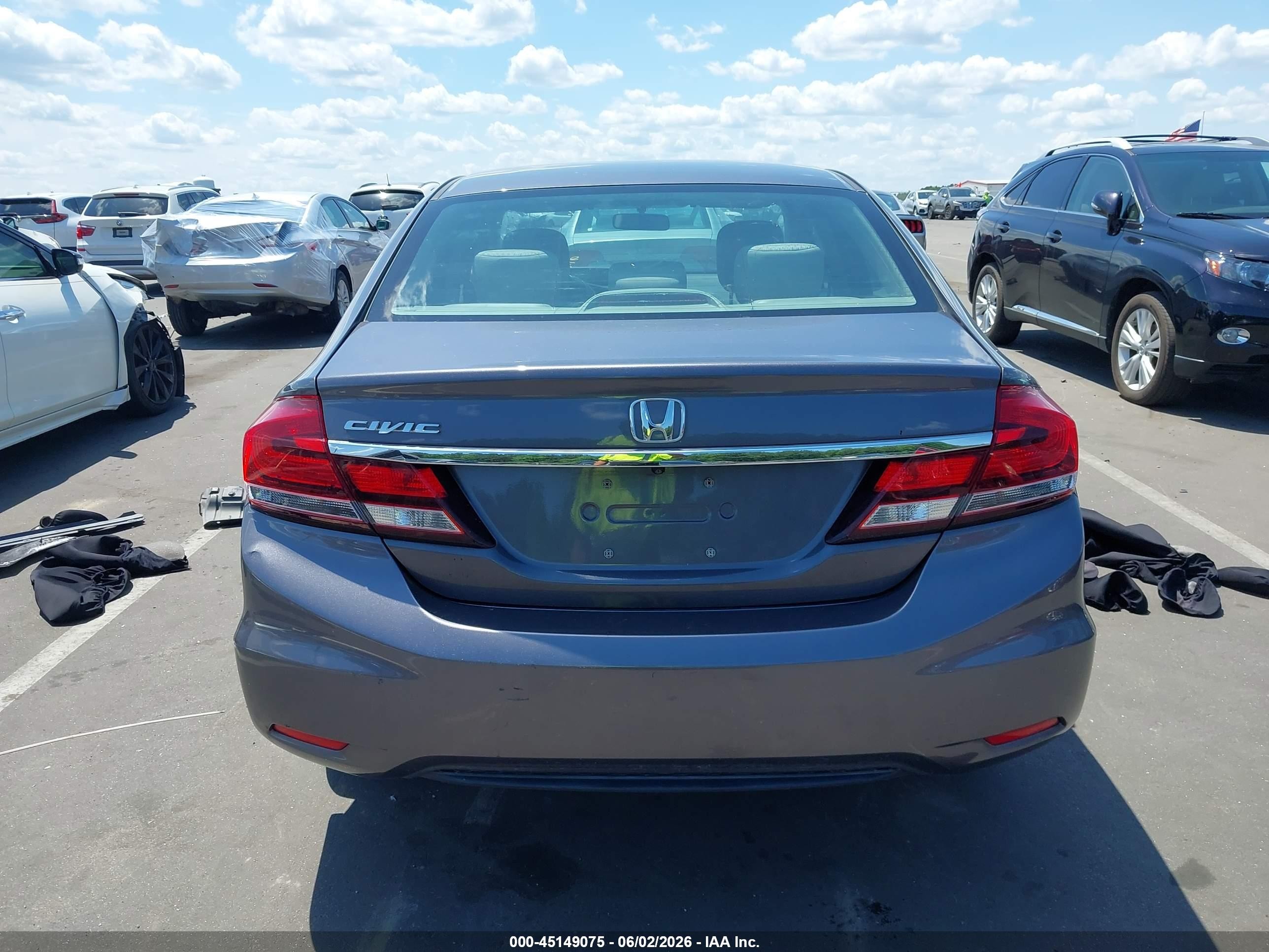 2015 Honda Civic Lx Gray vin: 19XFB2F51FE045046